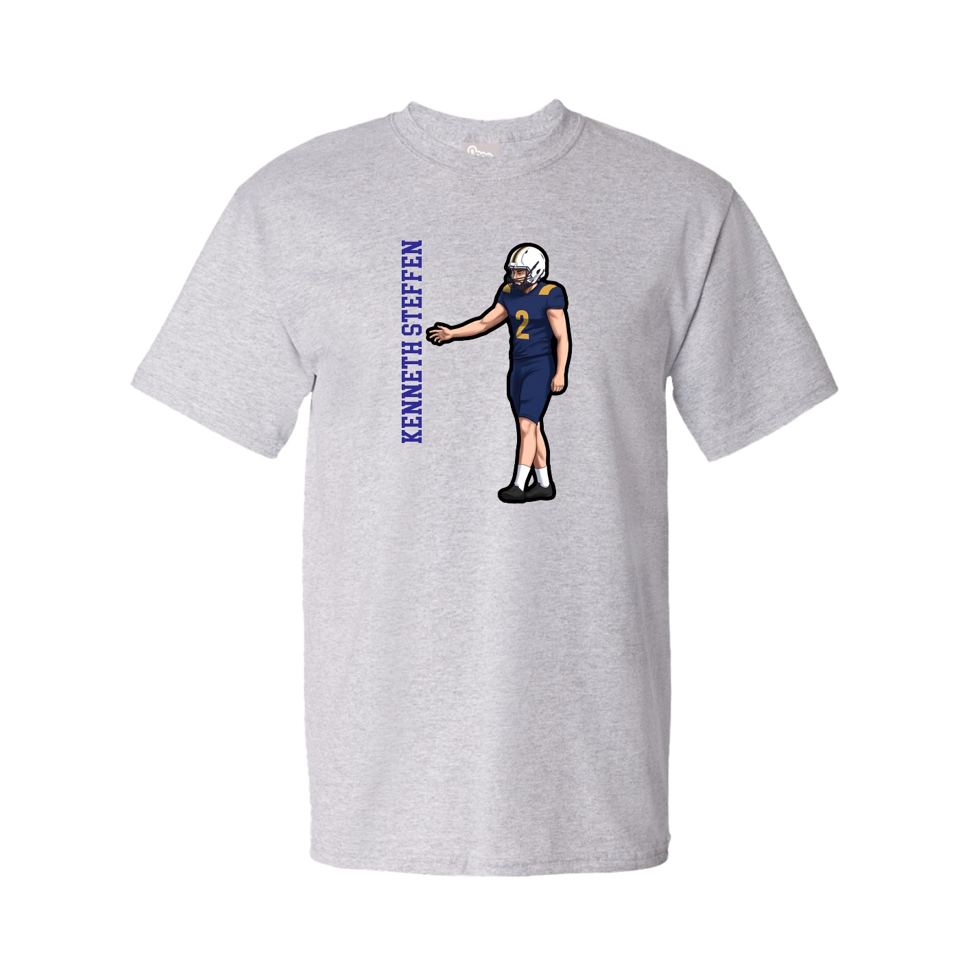 Tee — Name Vertical in Grey
