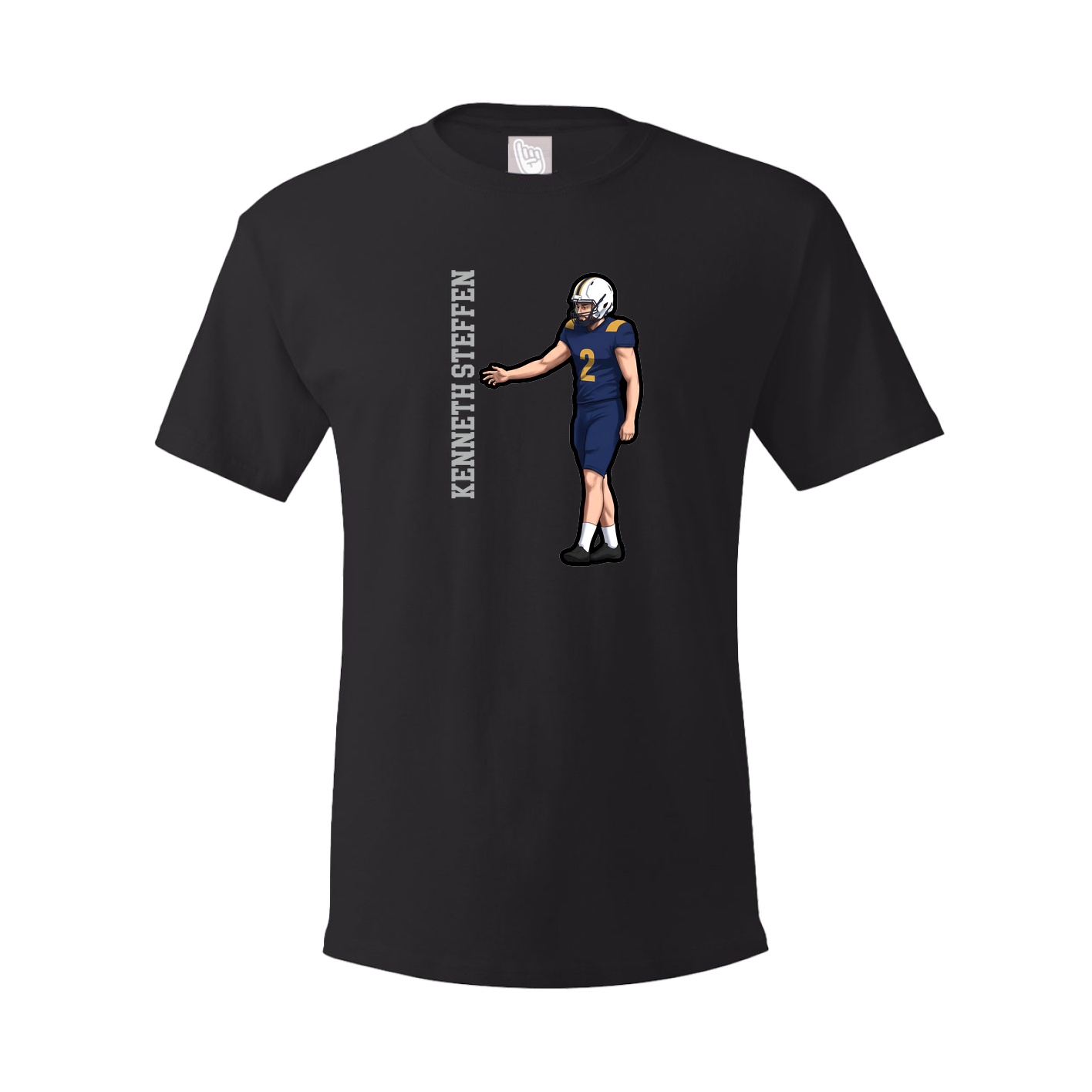 Youth Tee — Name Vertical in Black