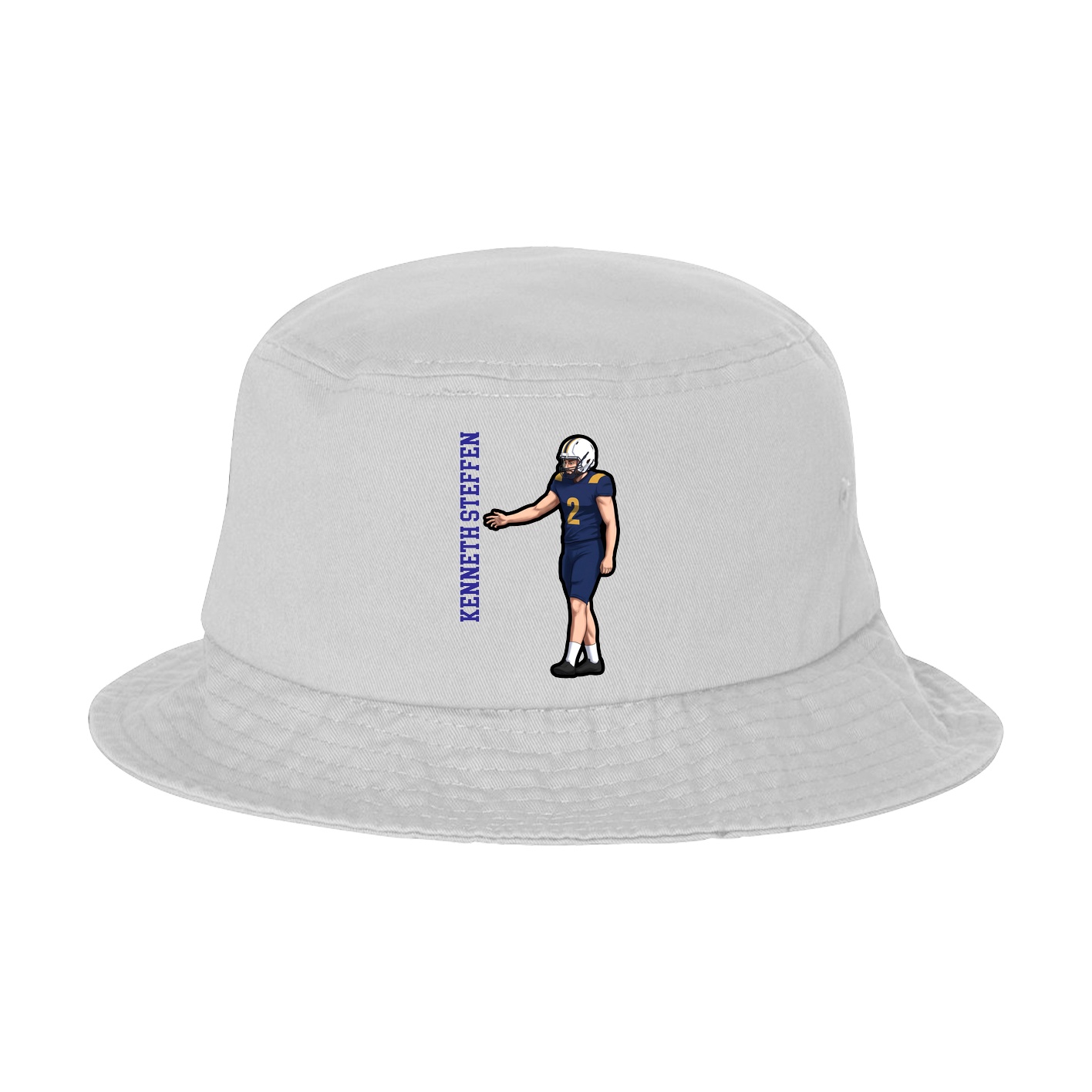 Bucket Cap — Name Vertical in White