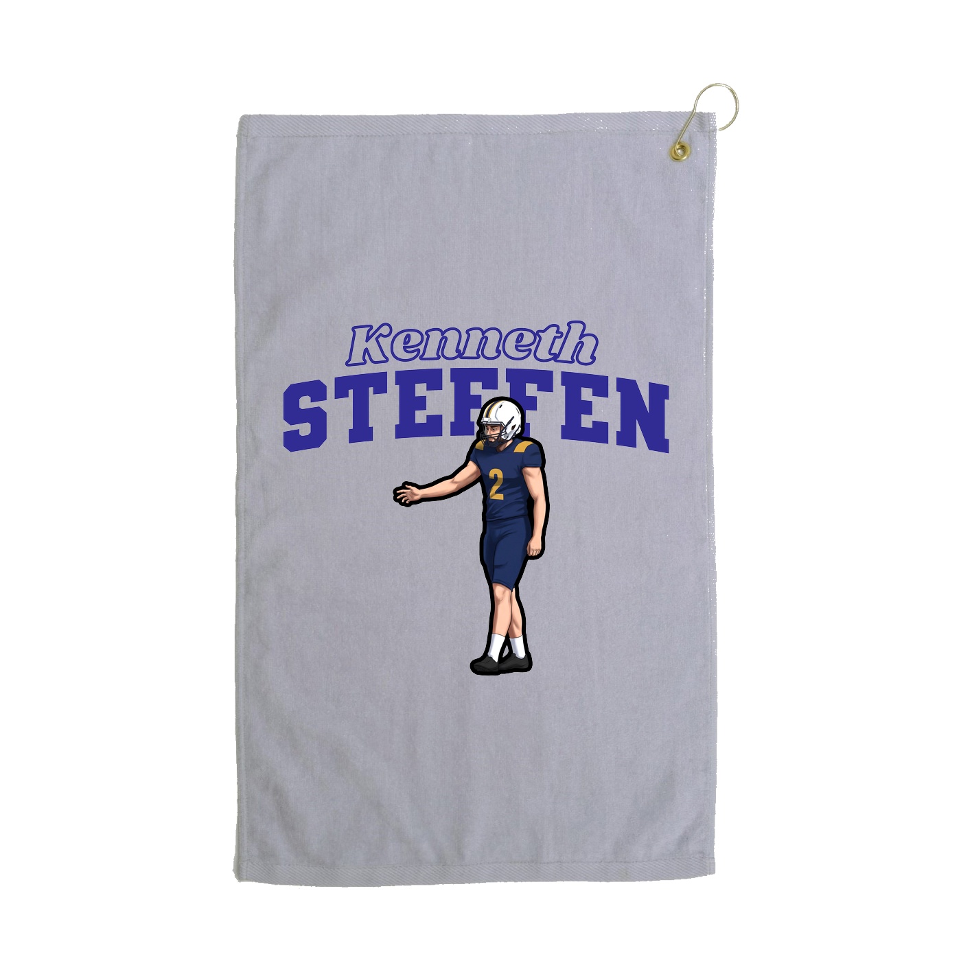 Golf Towel — Name Arch in Grey