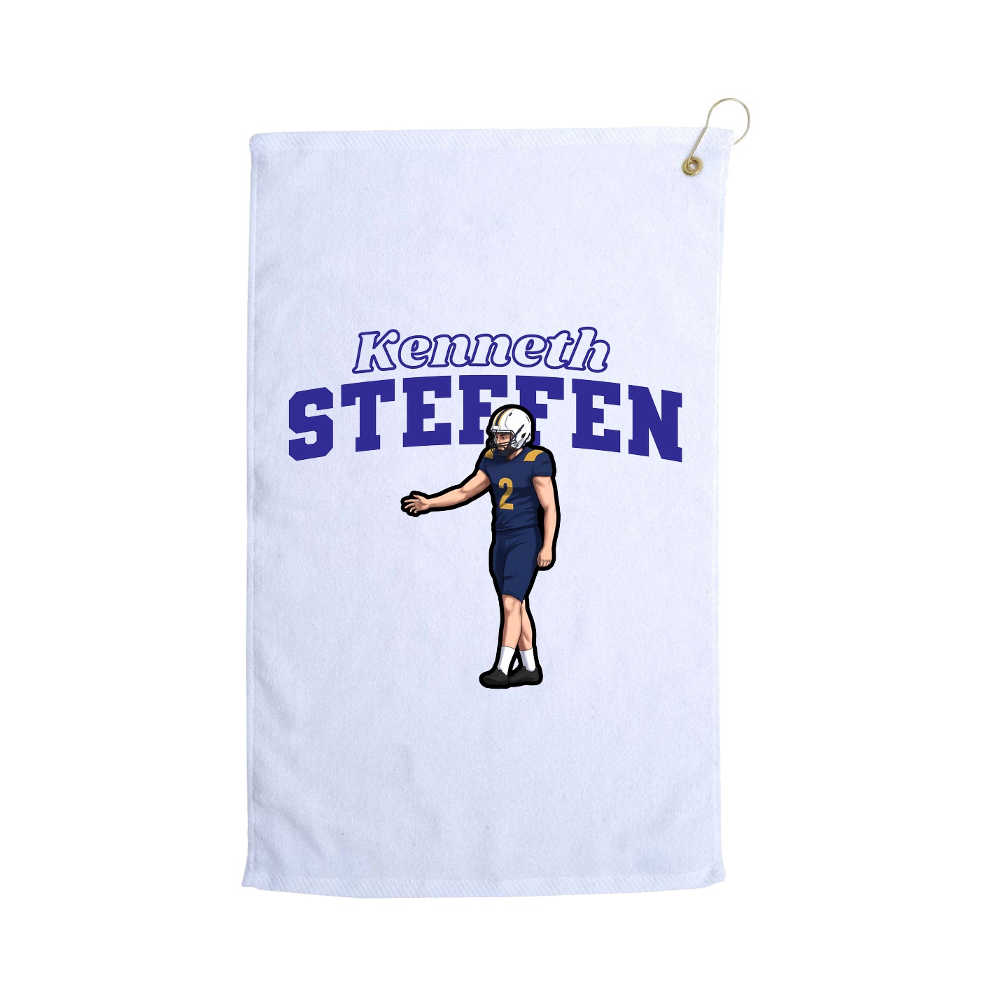 Golf Towel — Name Arch in White