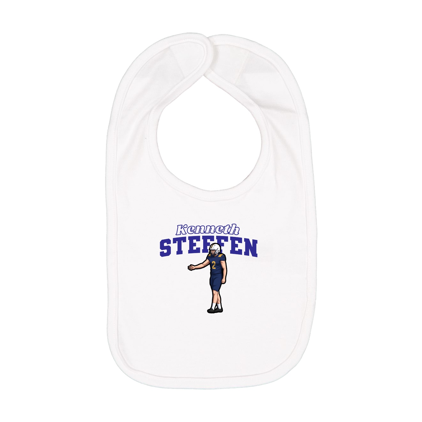 Infant Bib — Name Arch in White