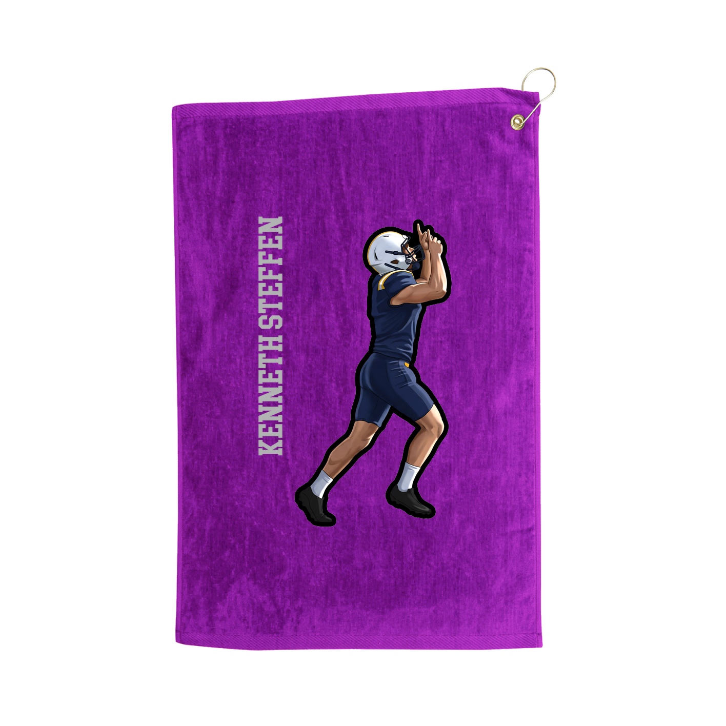 Golf Towel — Name Vertical in Purple