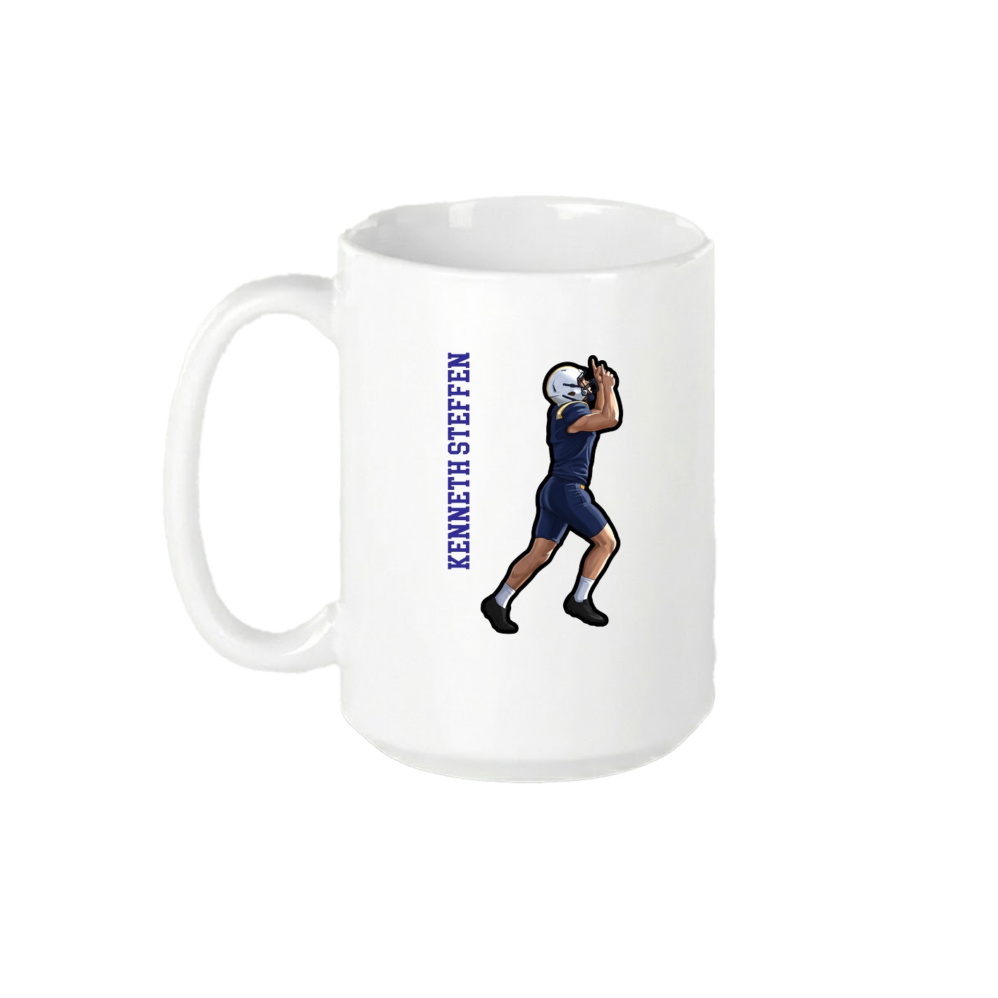15oz Coffee Mug — Name Vertical in White