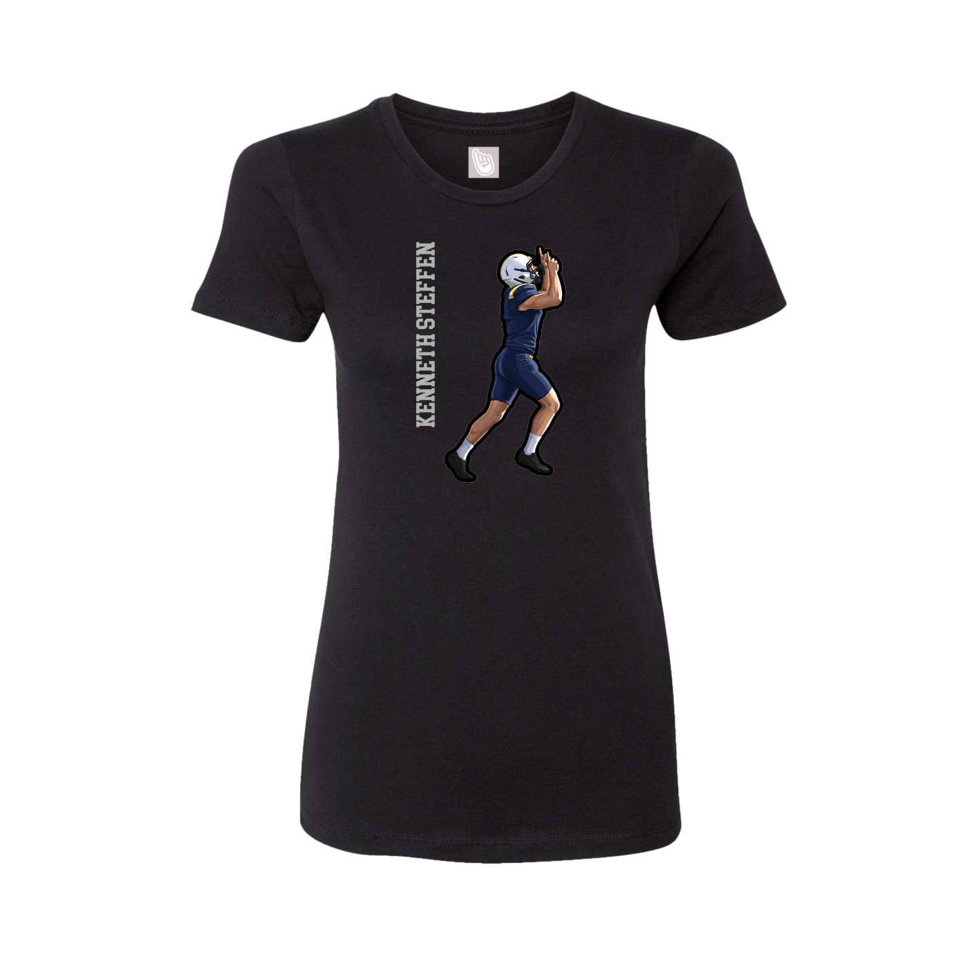 Womens Tee — Name Vertical in Black