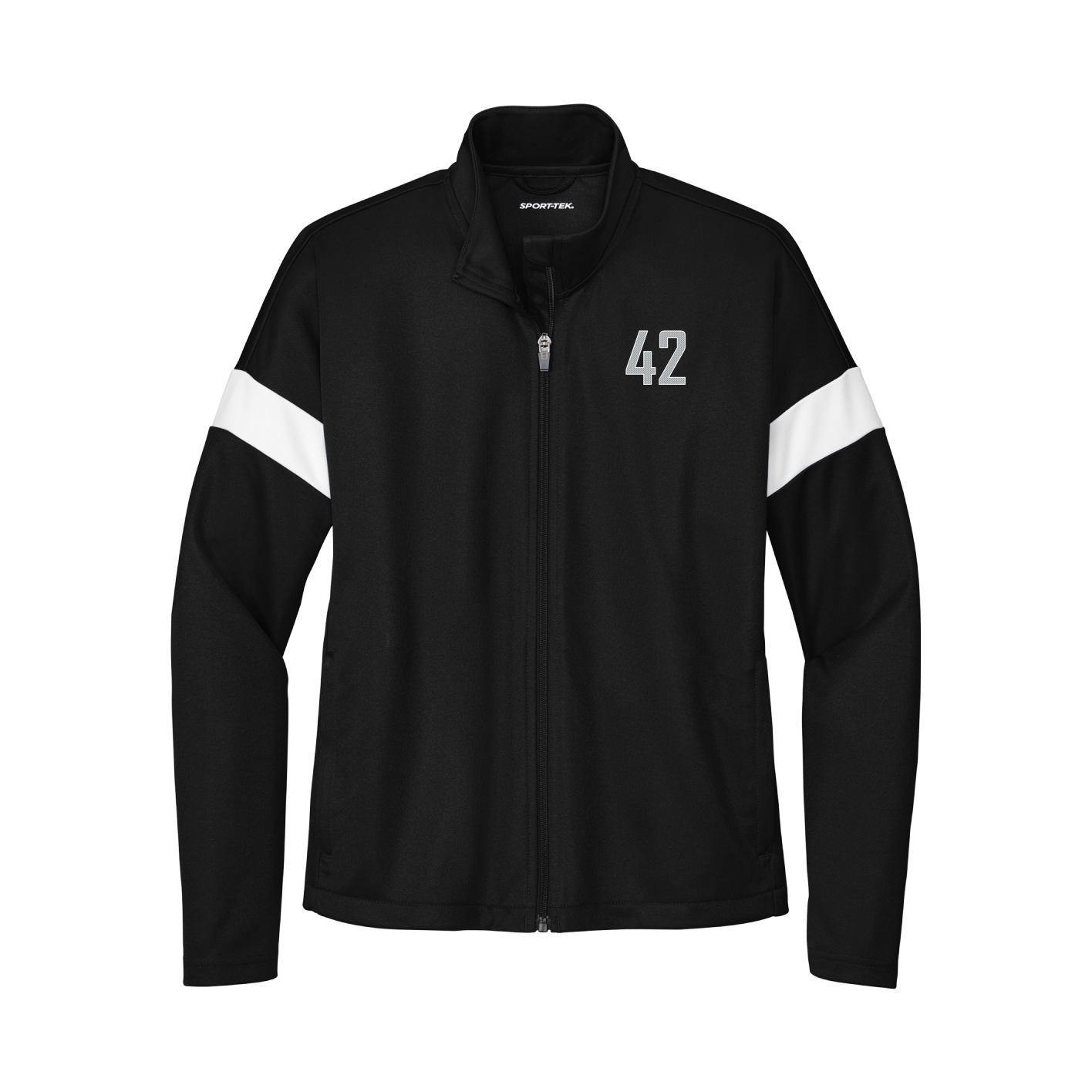 Womens Team Travel Full-Zip Jacket — Front Shirsy in Black/White