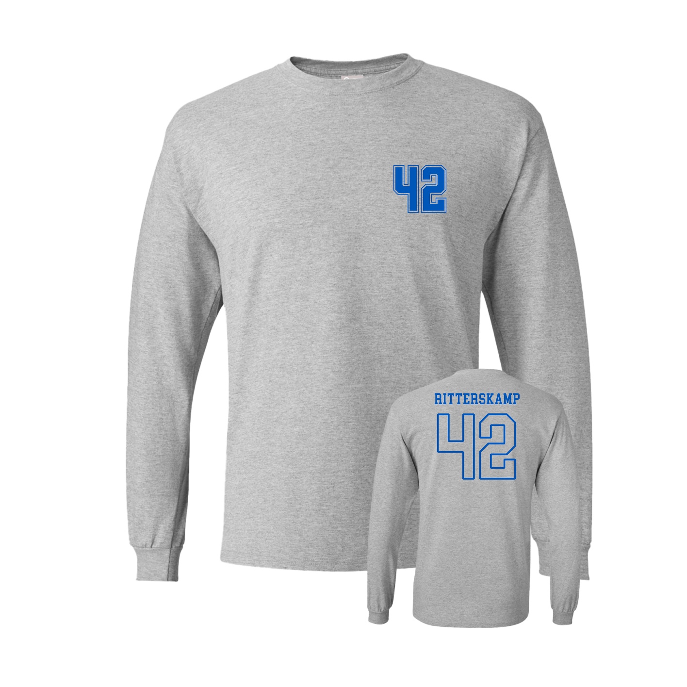 Long Sleeve Tee — Chest Back in Grey