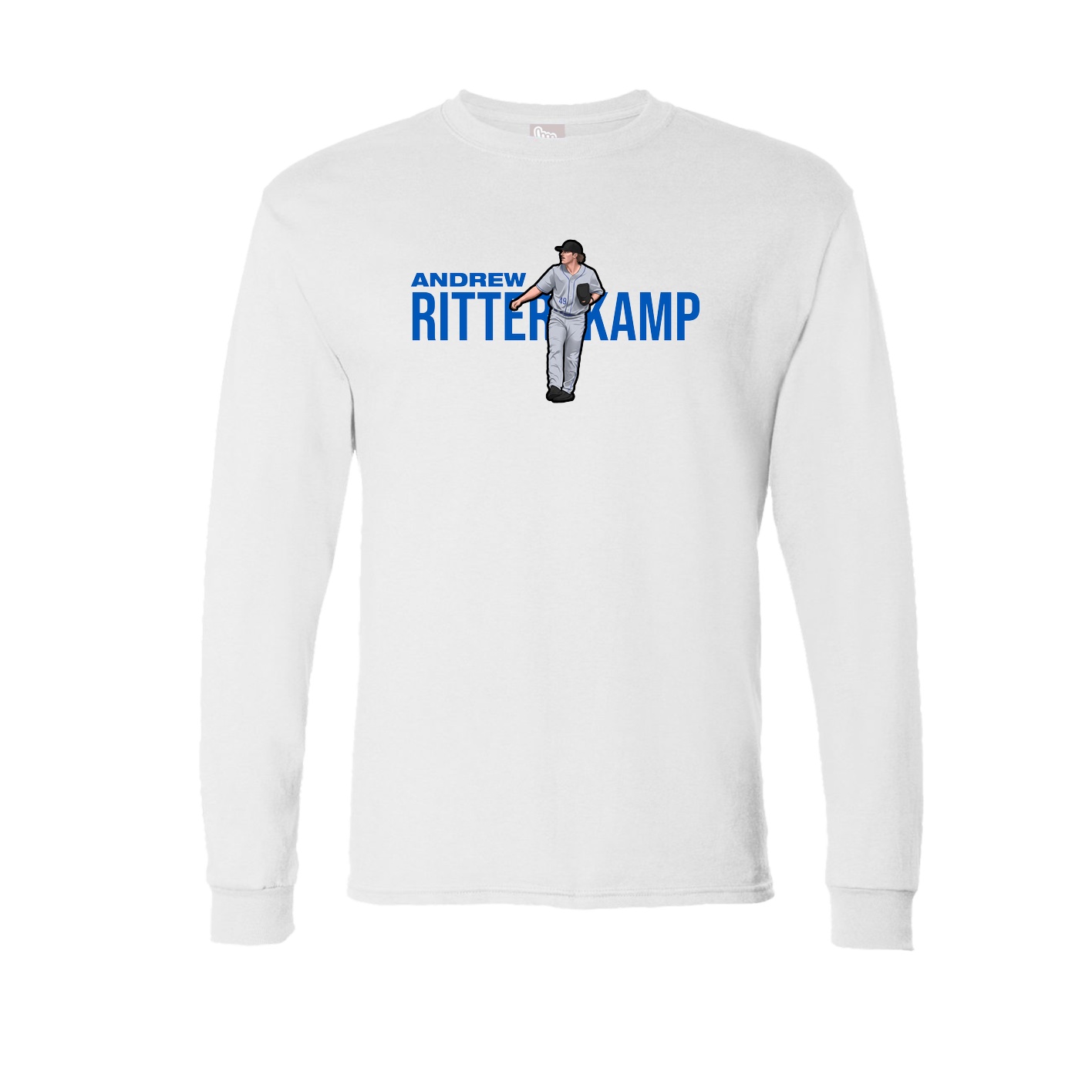 Long Sleeve Tee — Player Name in White