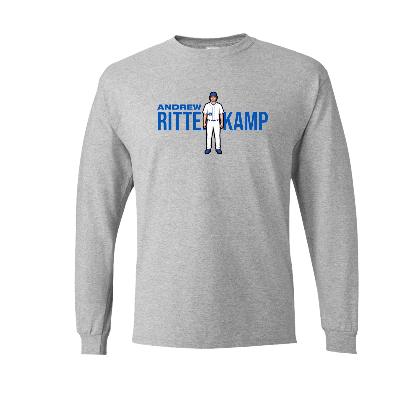 Long Sleeve Tee — Player Name in Grey