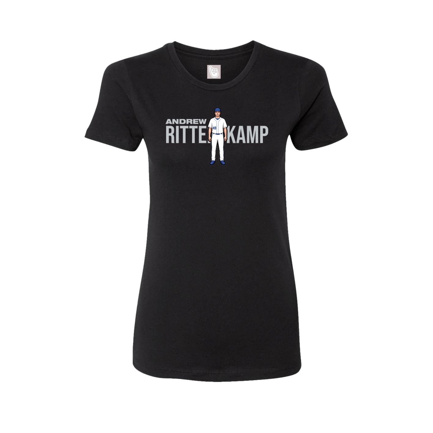 Fitted Women's Tee — Player Name in Black