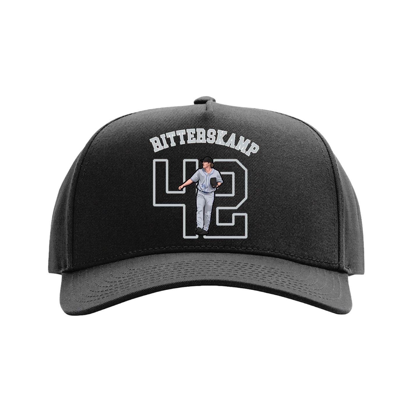 Full Fabric Five-Panel Champ Cap — Shirsey Arch in Black