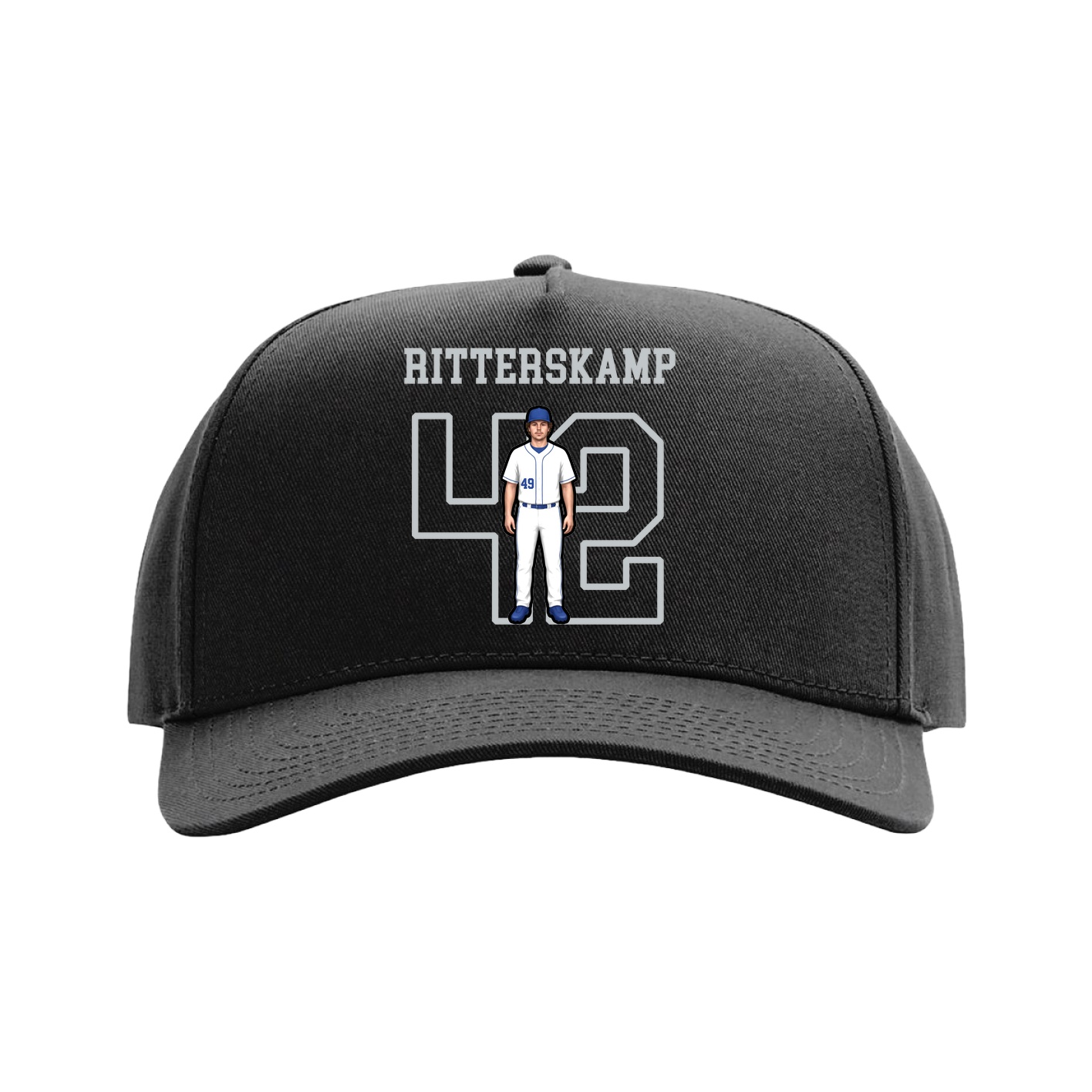 Full Fabric Five-Panel Champ Cap — Shirsey in Black