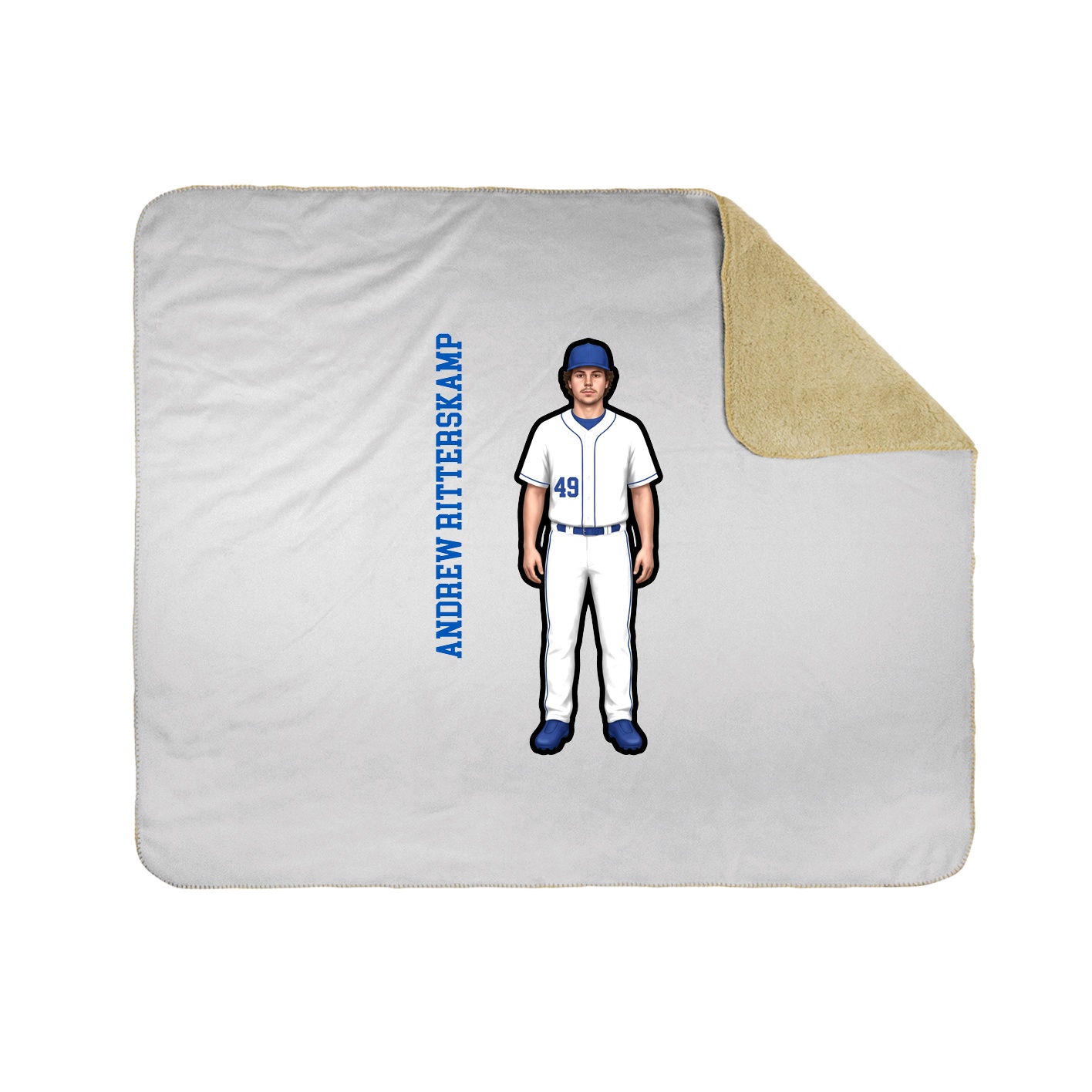 Throw Blanket — Name Vertical in White