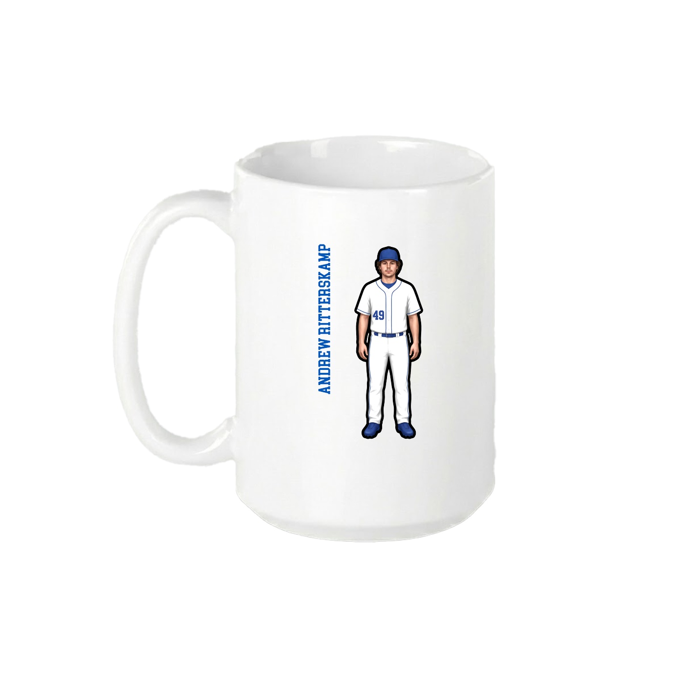 15oz Coffee Mug — Name Vertical in White