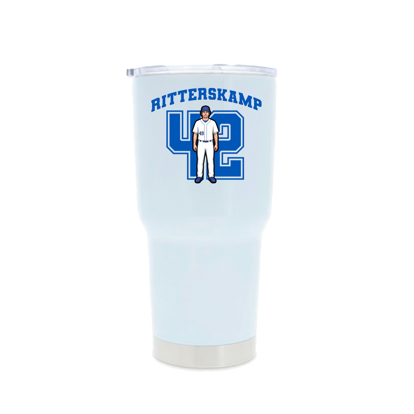 30oz Stainless Steel Tumbler — Number in White