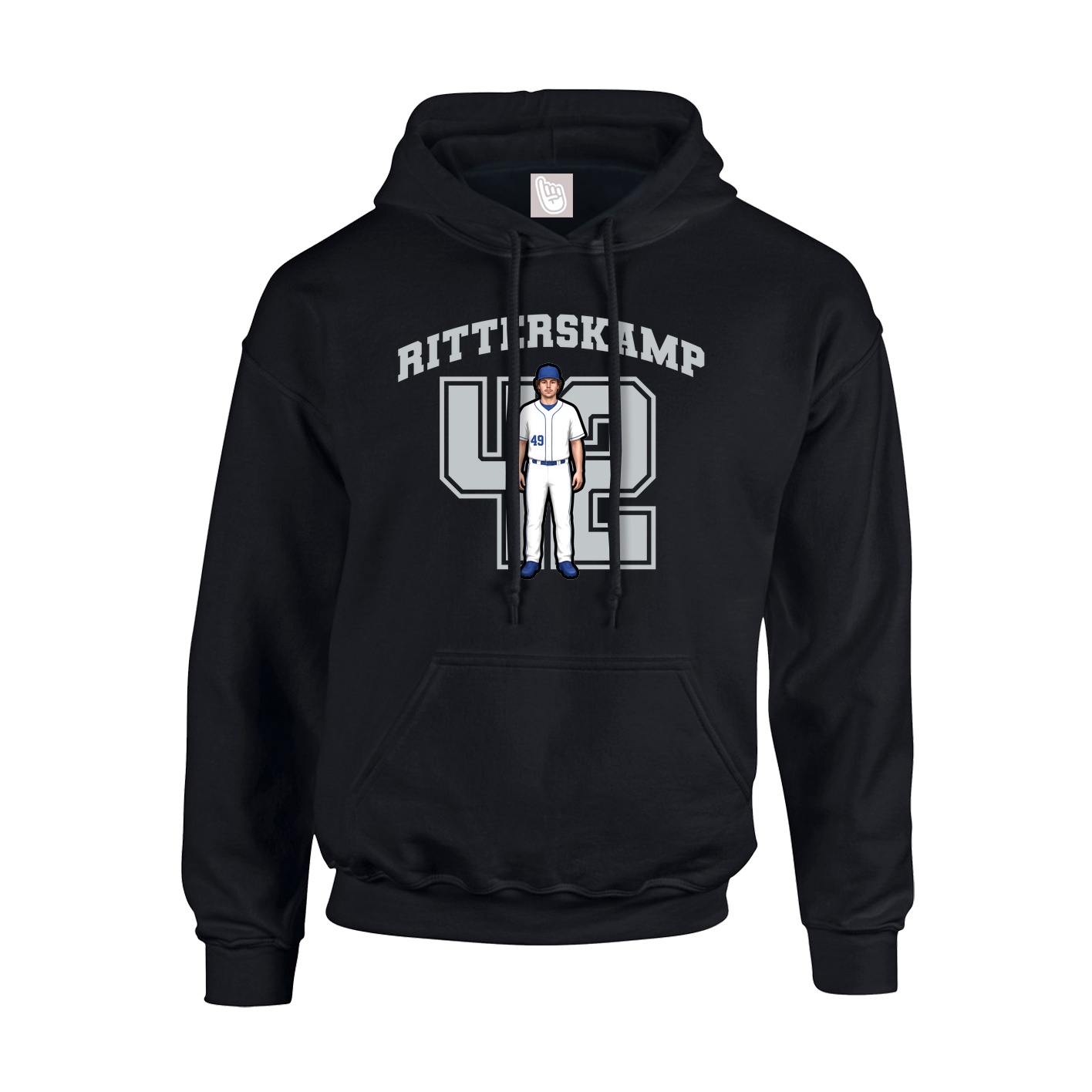Youth Hoodie — Number in Black