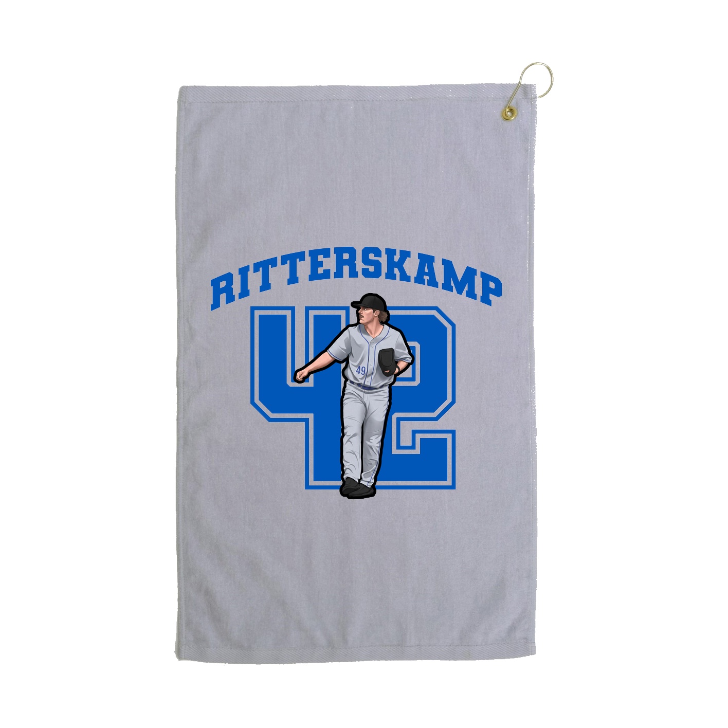 Golf Towel — Number in Grey