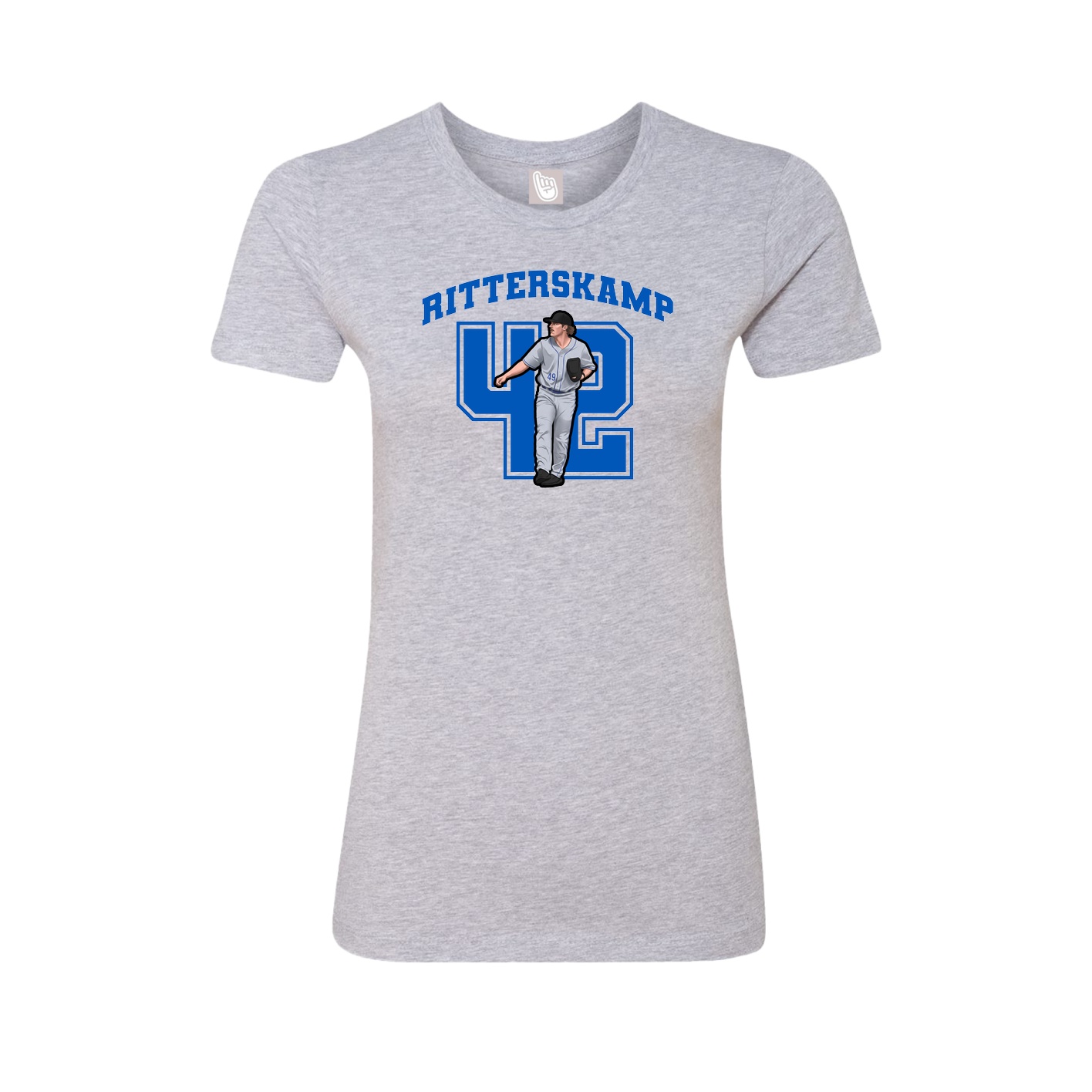 Fitted Women's Tee — Number in Grey
