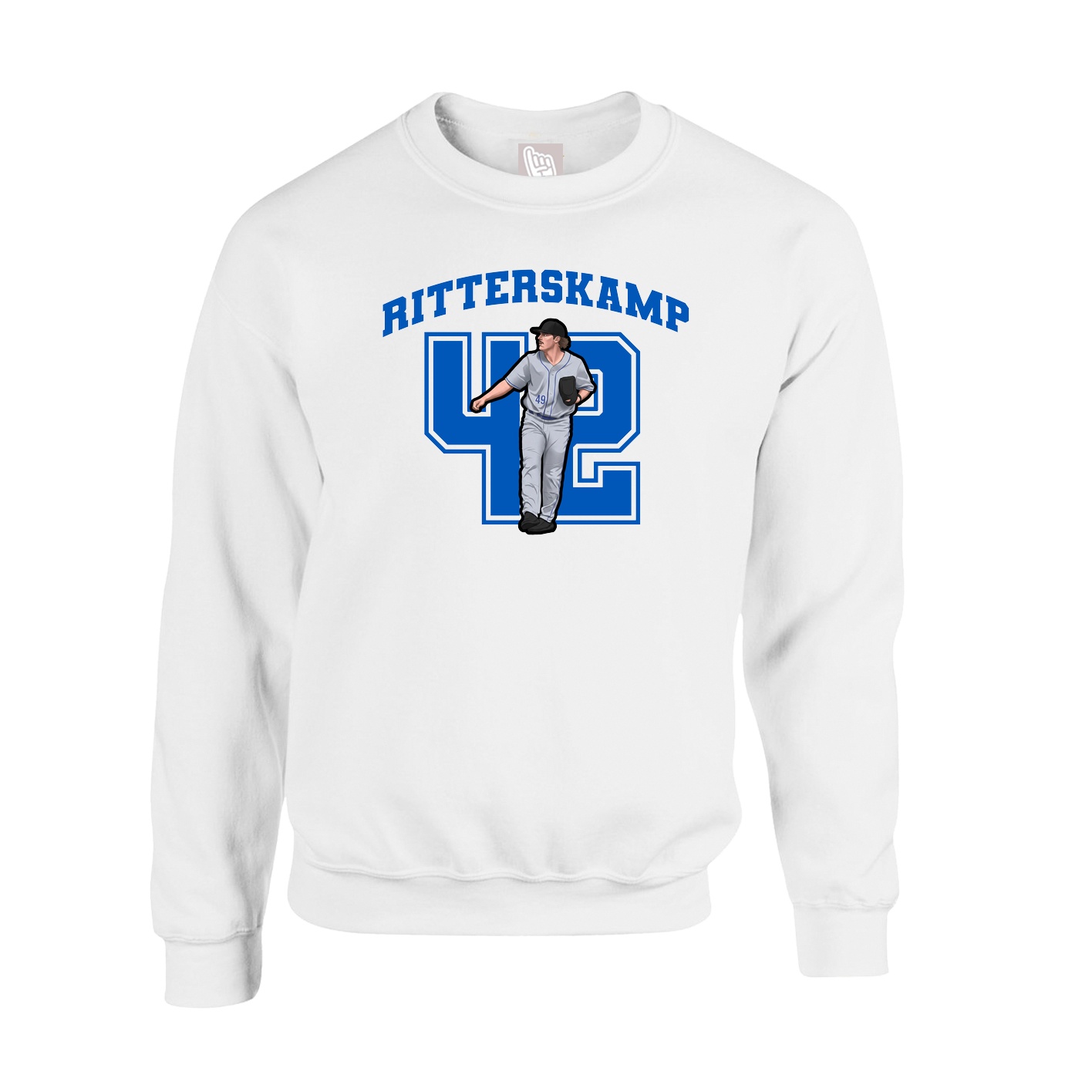 Fleece Crew — Number in White