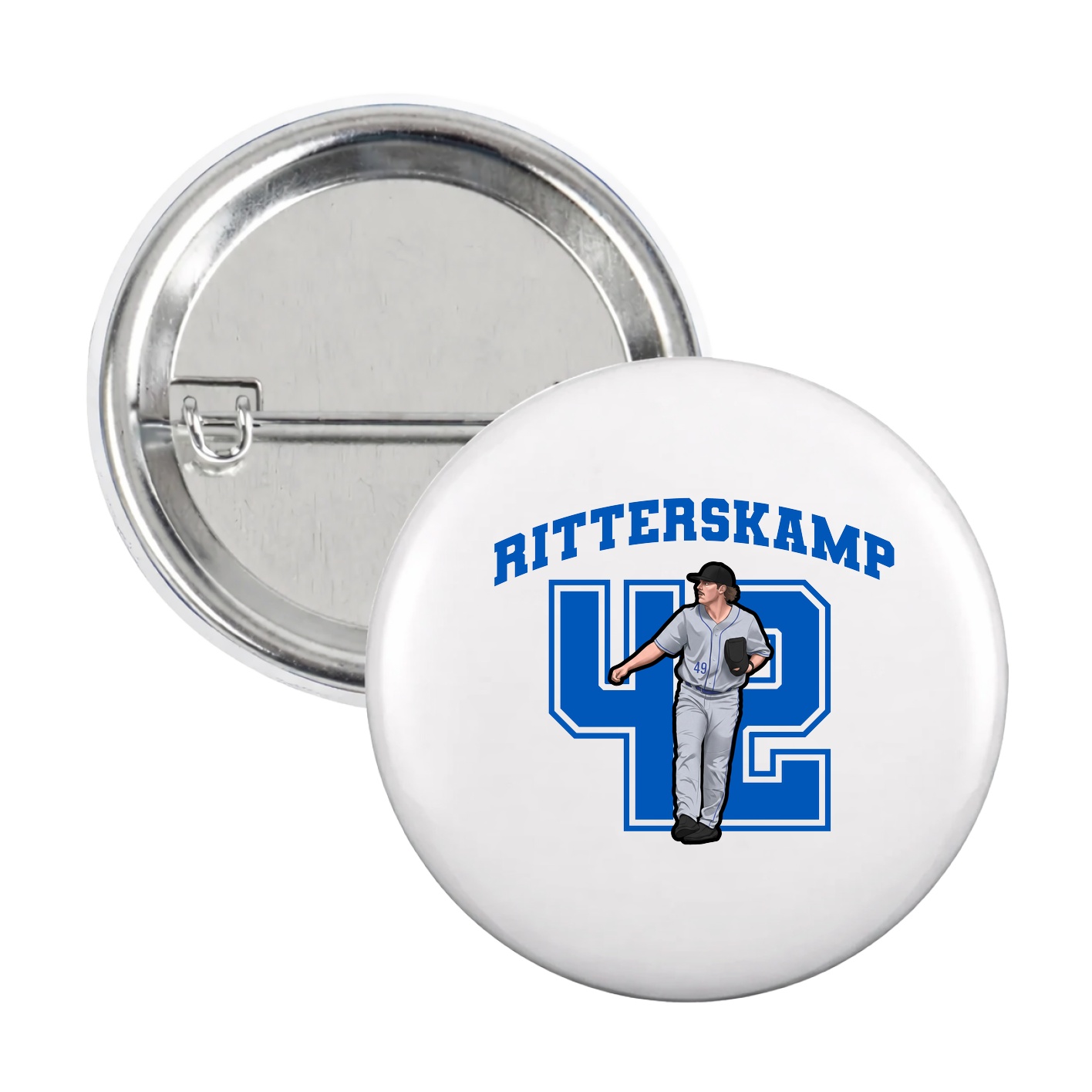 Game Day Button — Number in White