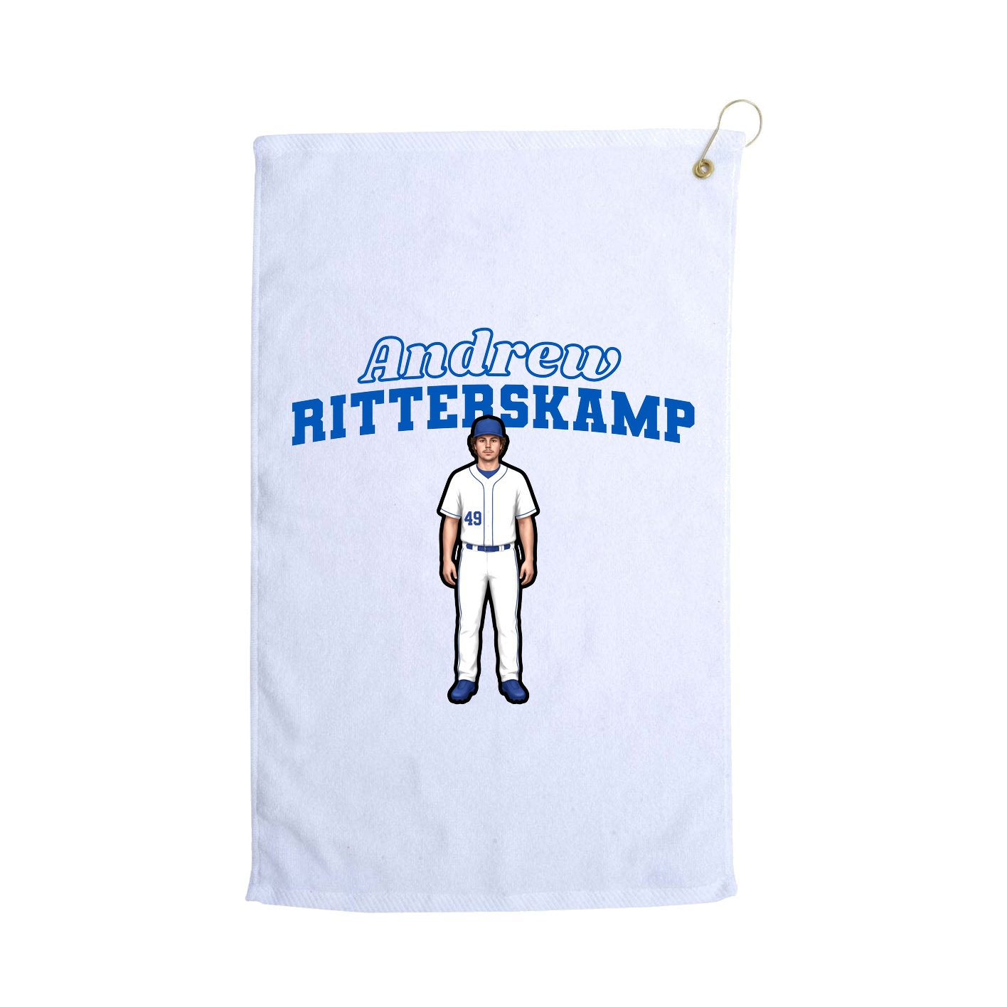 Golf Towel — Name Arch in White