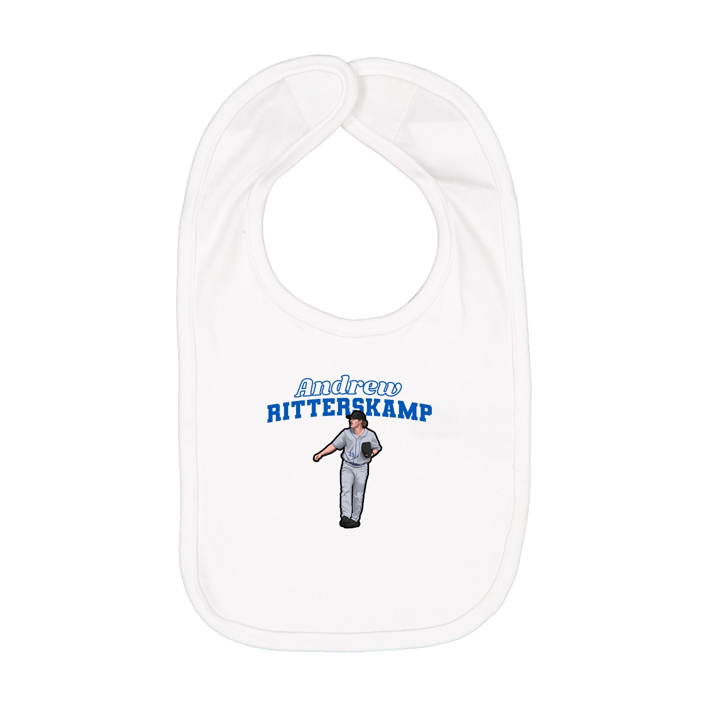 Infant Bib — Name Arch in White