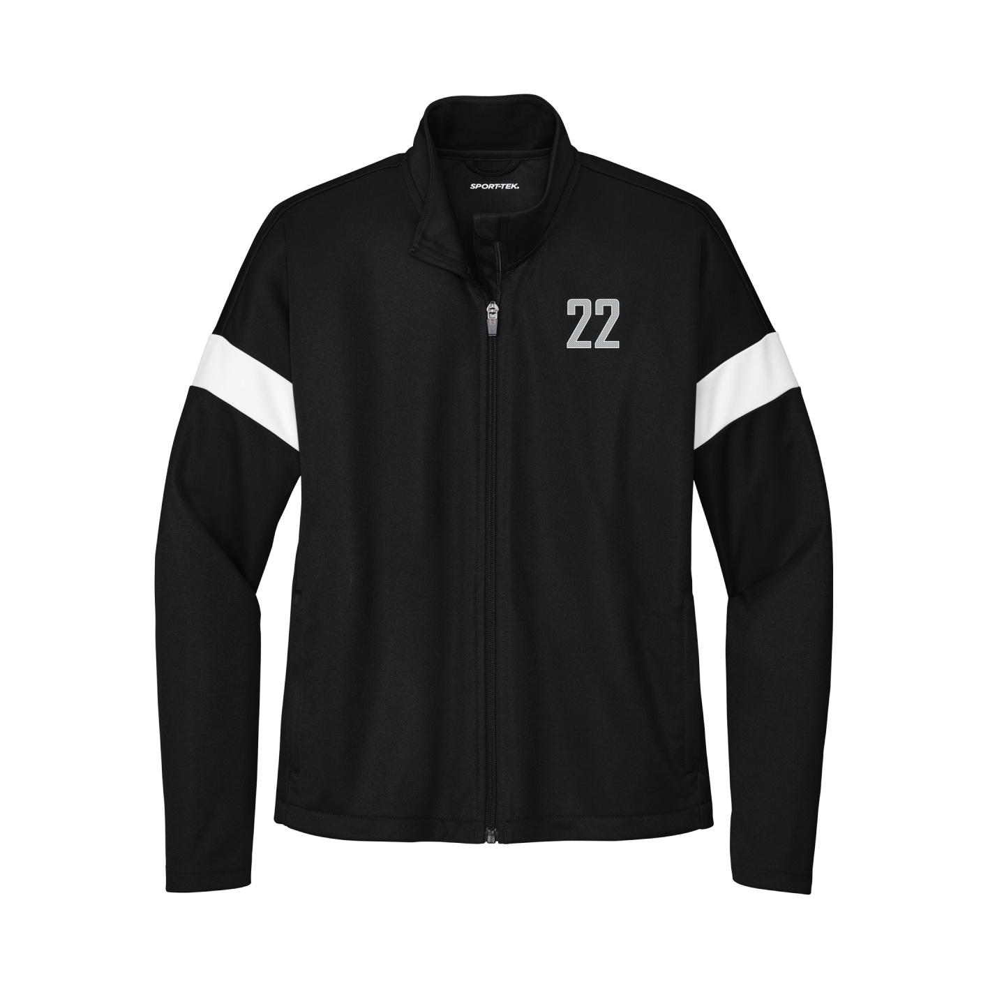 Womens Team Travel Full-Zip Jacket — Front Shirsy in Black/White