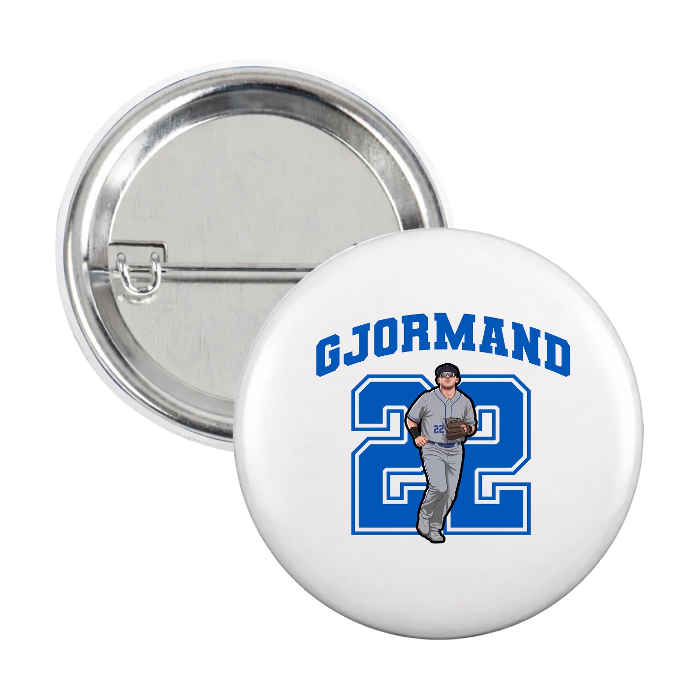 Game Day Button — Number in White
