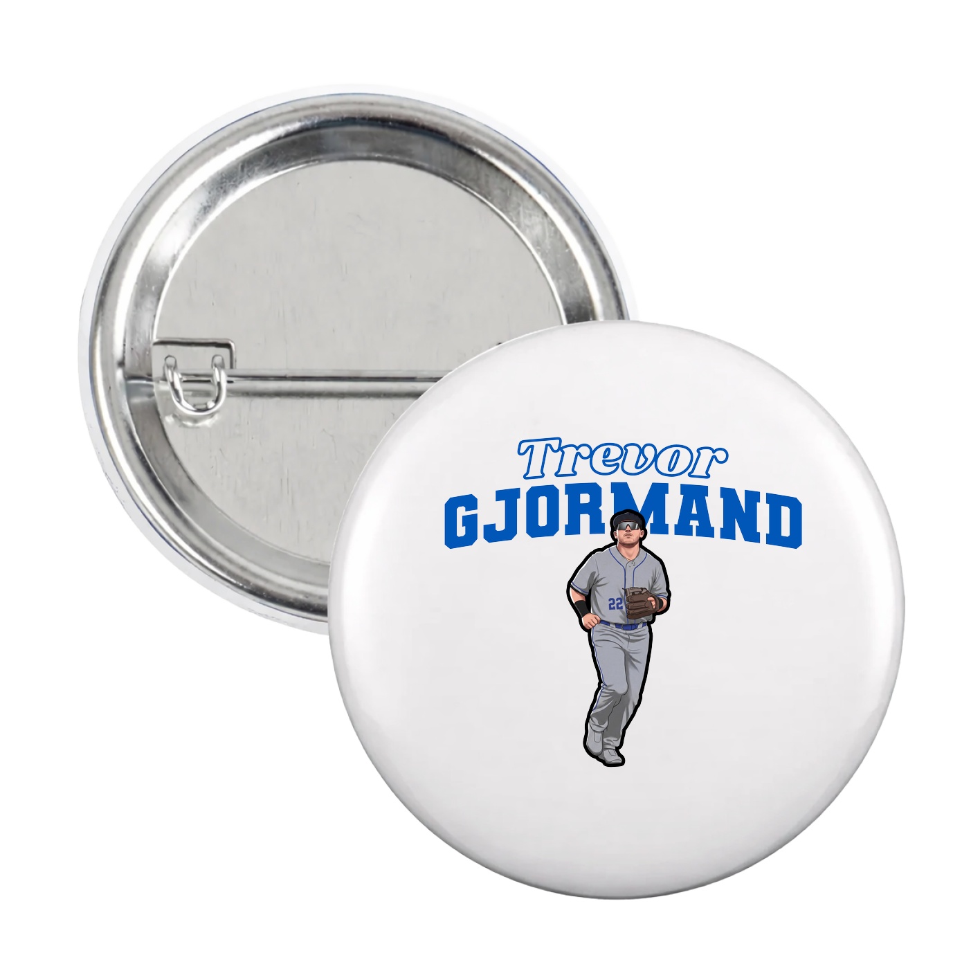 Game Day Button — Name Arch in White