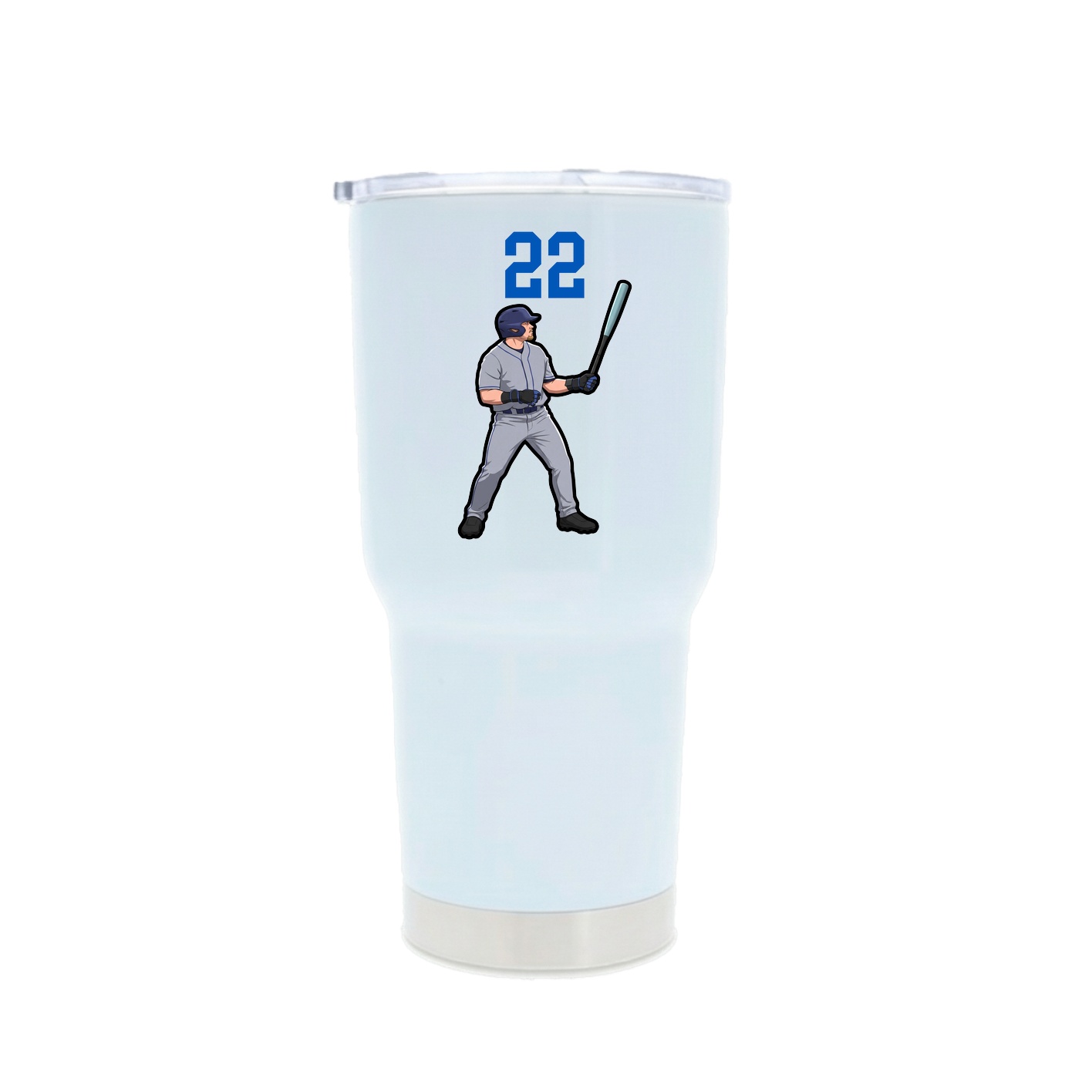 30oz Stainless Steel Tumbler — Number Top in White