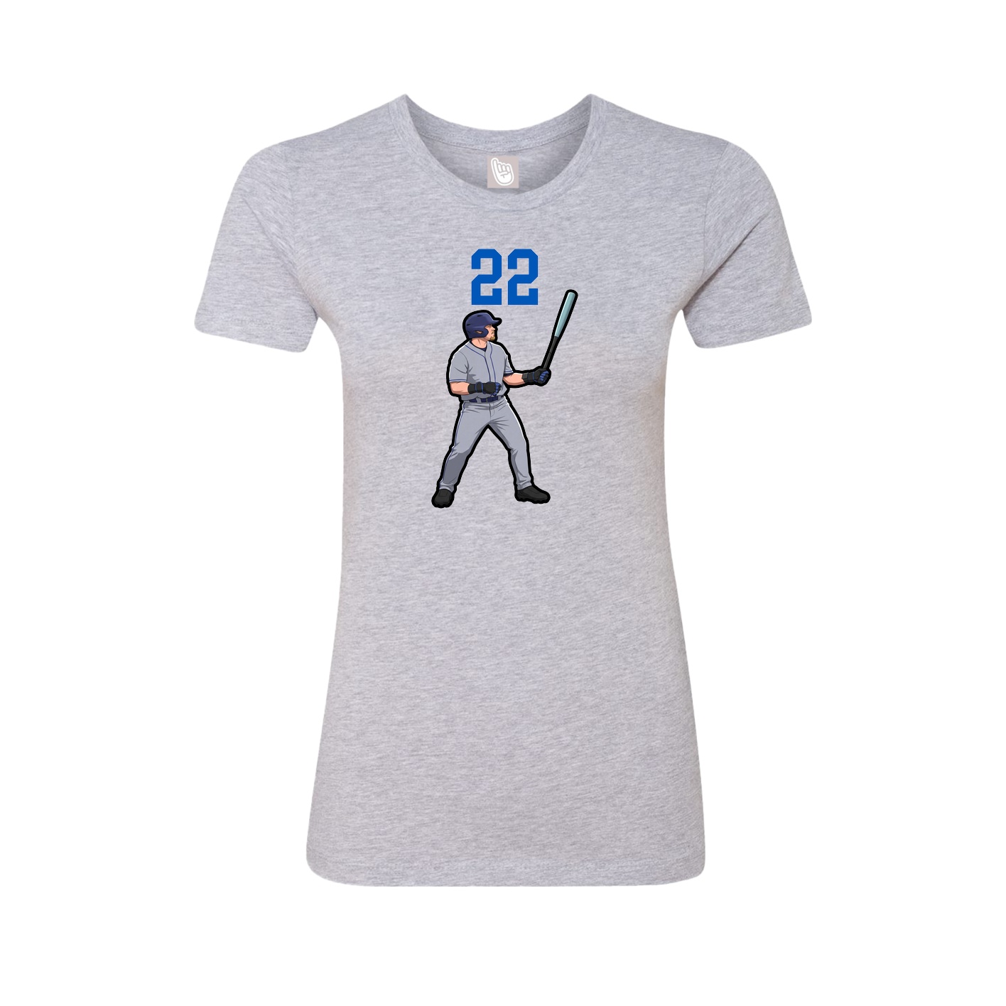 Fitted Women's Tee — Number Top in Grey
