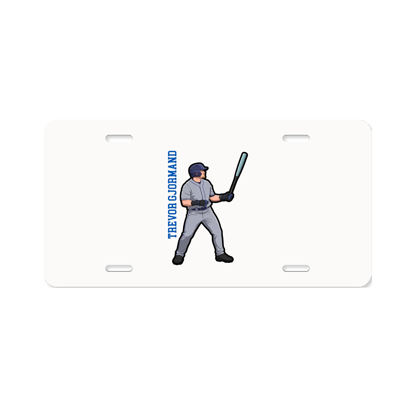 License Plate — Name Vertical in Classic