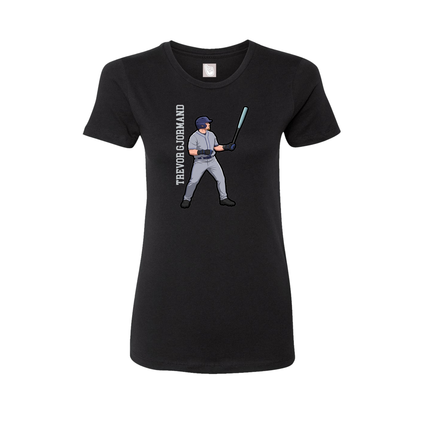 Fitted Women's Tee — Name Vertical in Black
