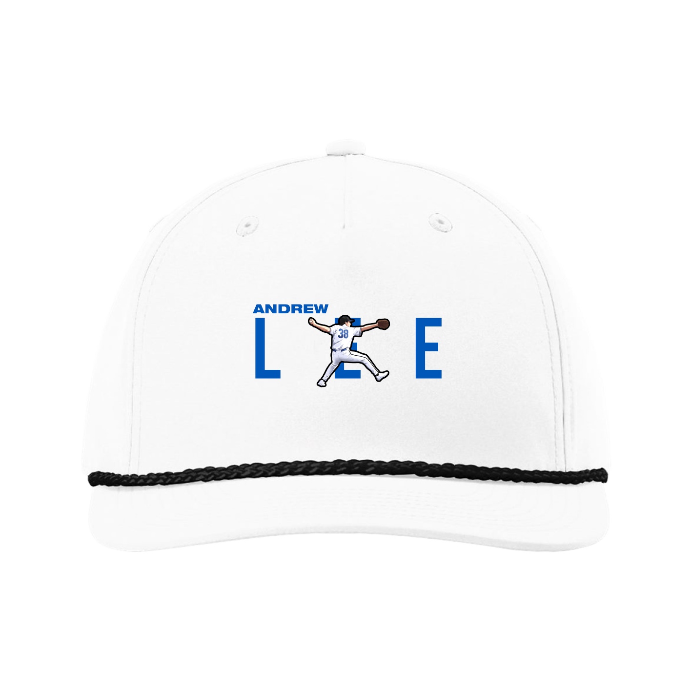 Five-Panel Classic Rope Cap — Player Name in White