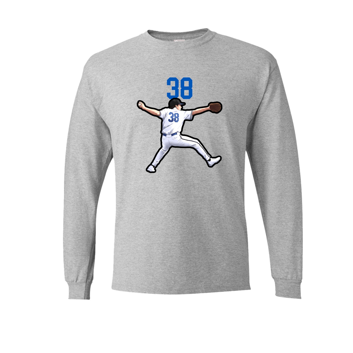 Long Sleeve Tee — Number Top in Grey