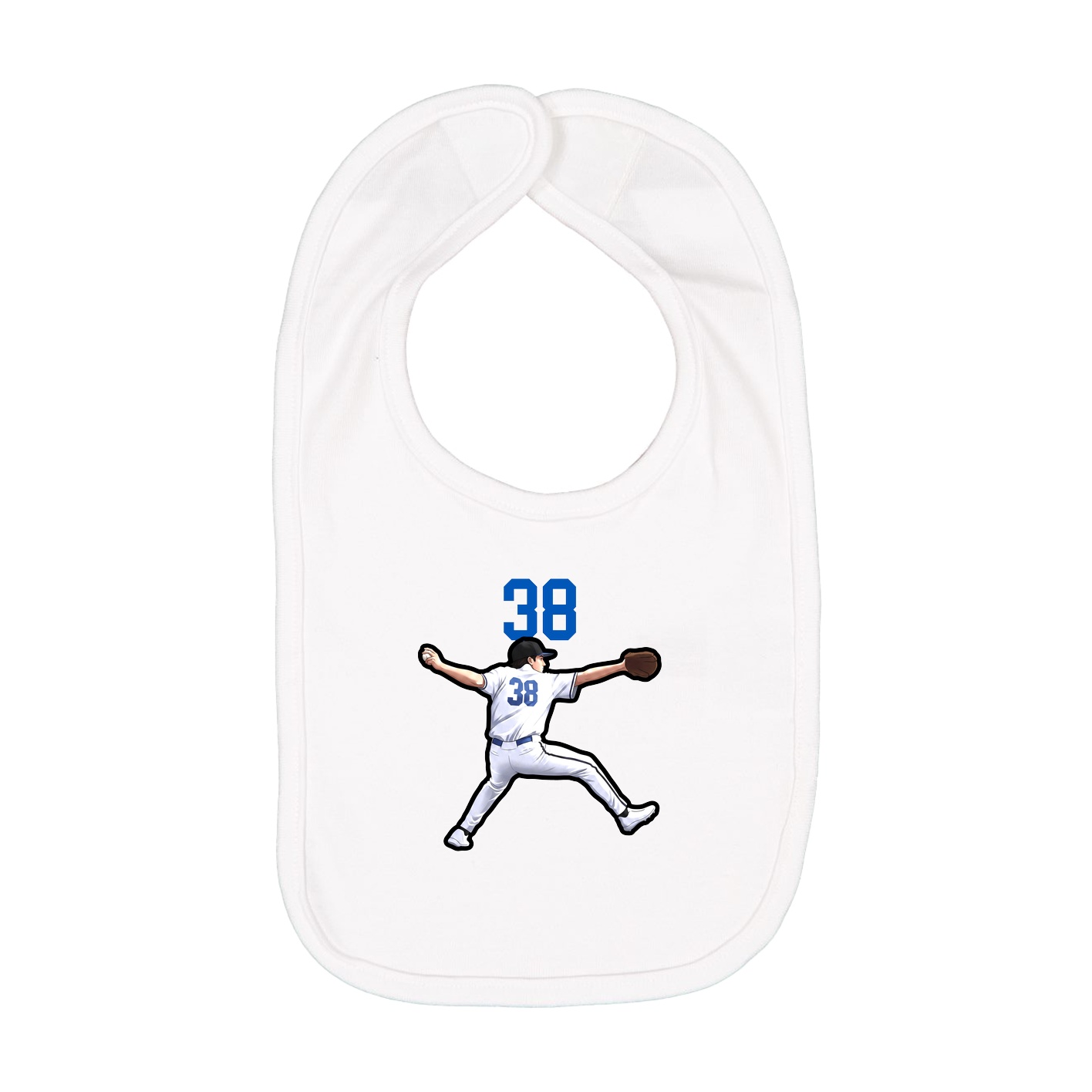 Infant Bib — Number Top in White