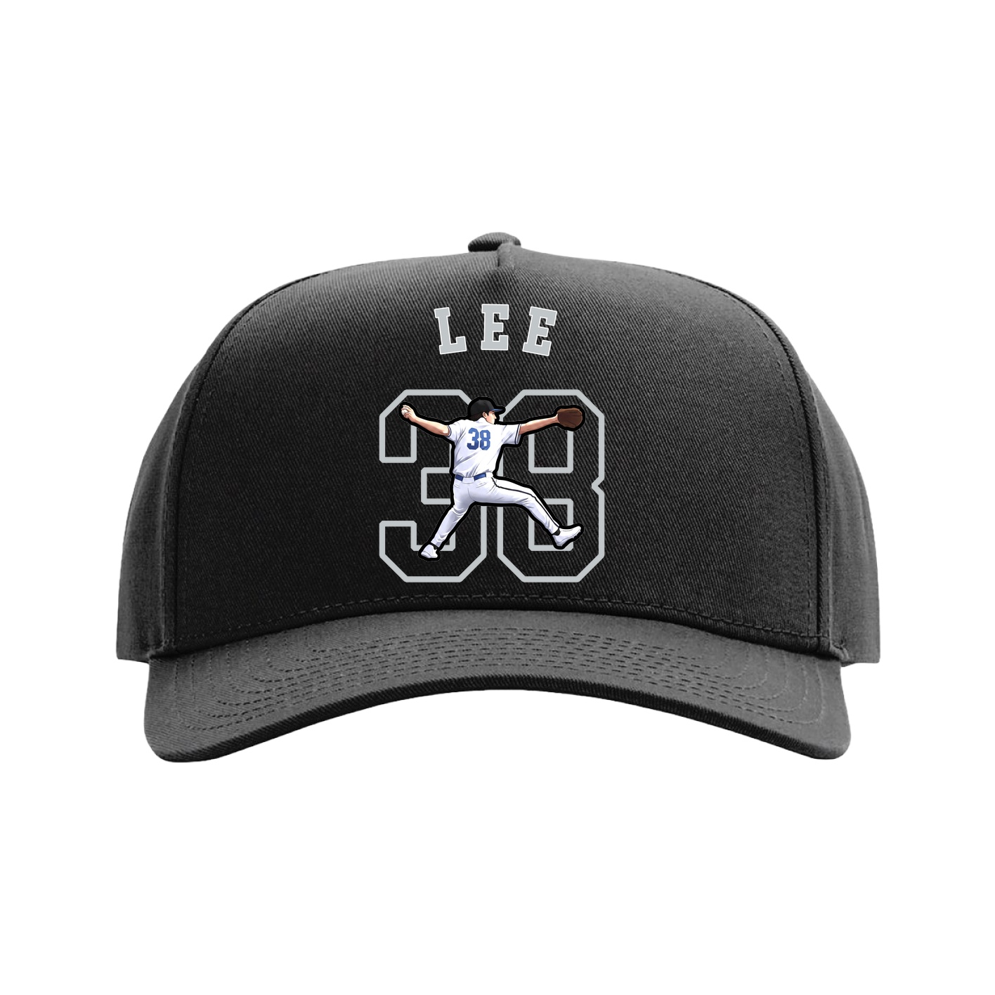 Full Fabric Five-Panel Champ Cap — Shirsey Arch in Black