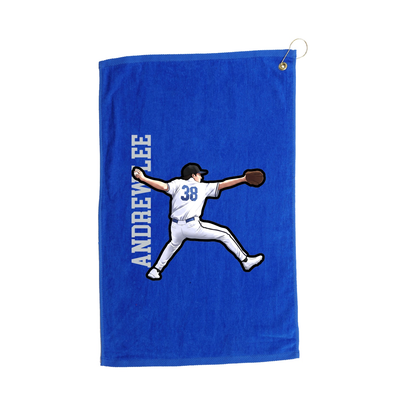Golf Towel — Name Vertical in Royal