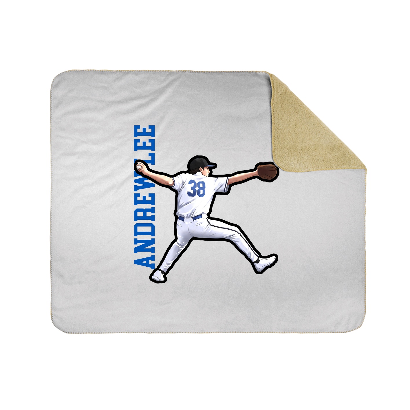 Throw Blanket — Name Vertical in White