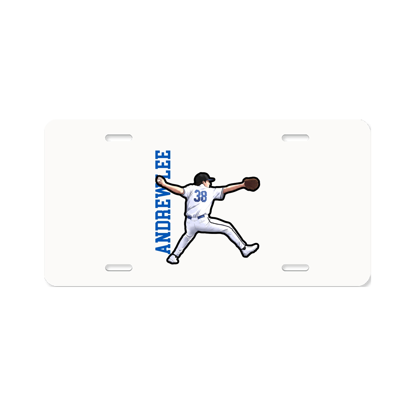 License Plate — Name Vertical in Classic