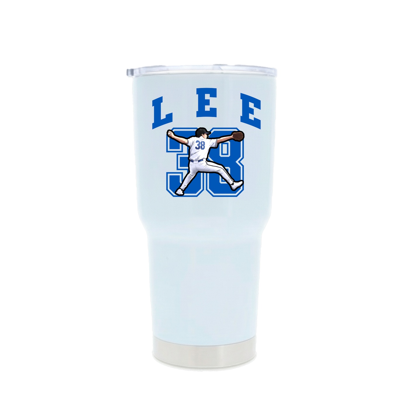 30oz Stainless Steel Tumbler — Number in White