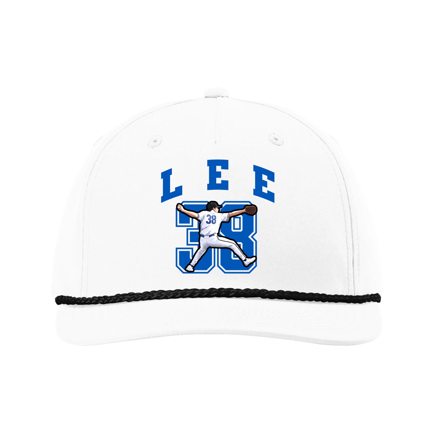 Five-Panel Classic Rope Cap — Number in White