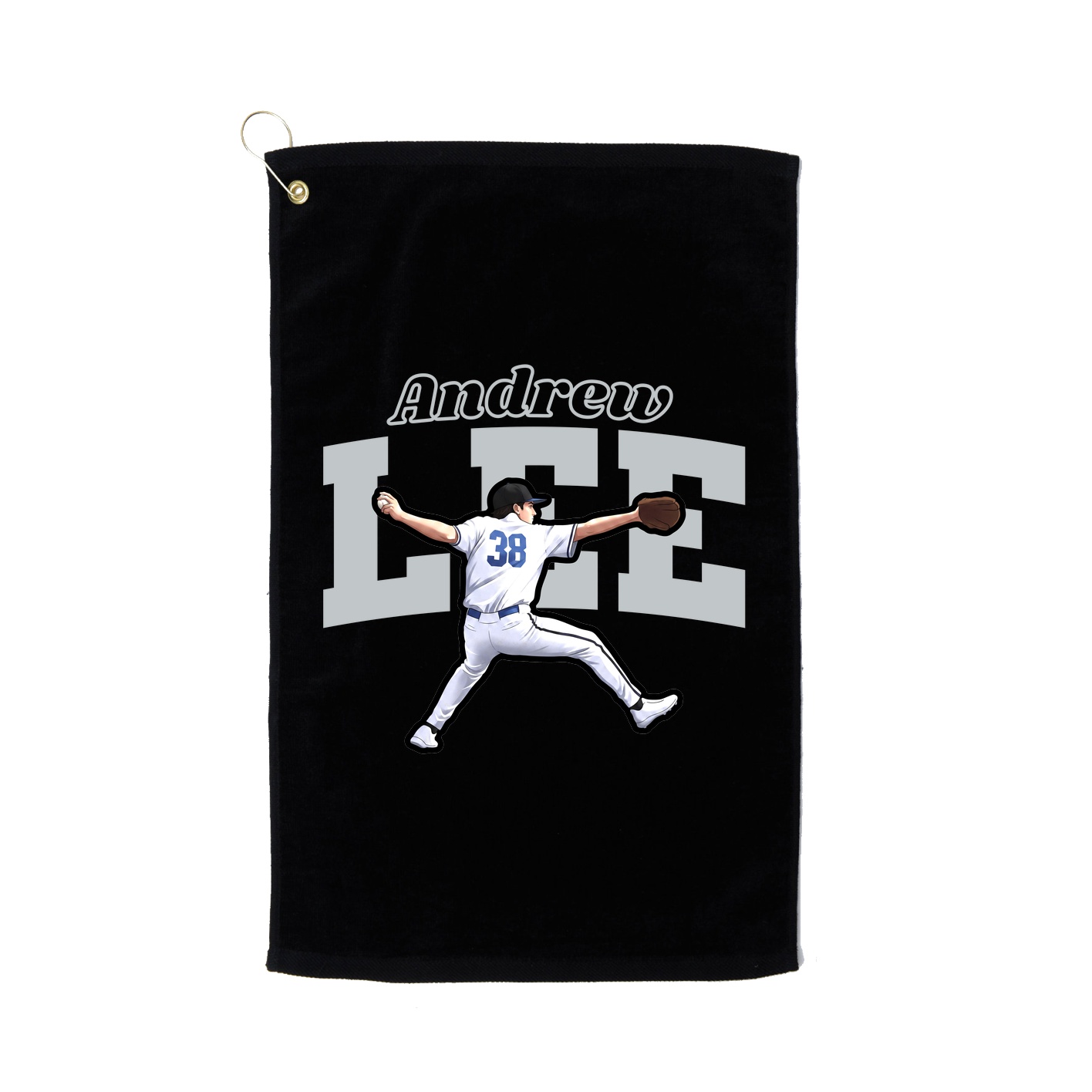 Golf Towel — Name Arch in Black