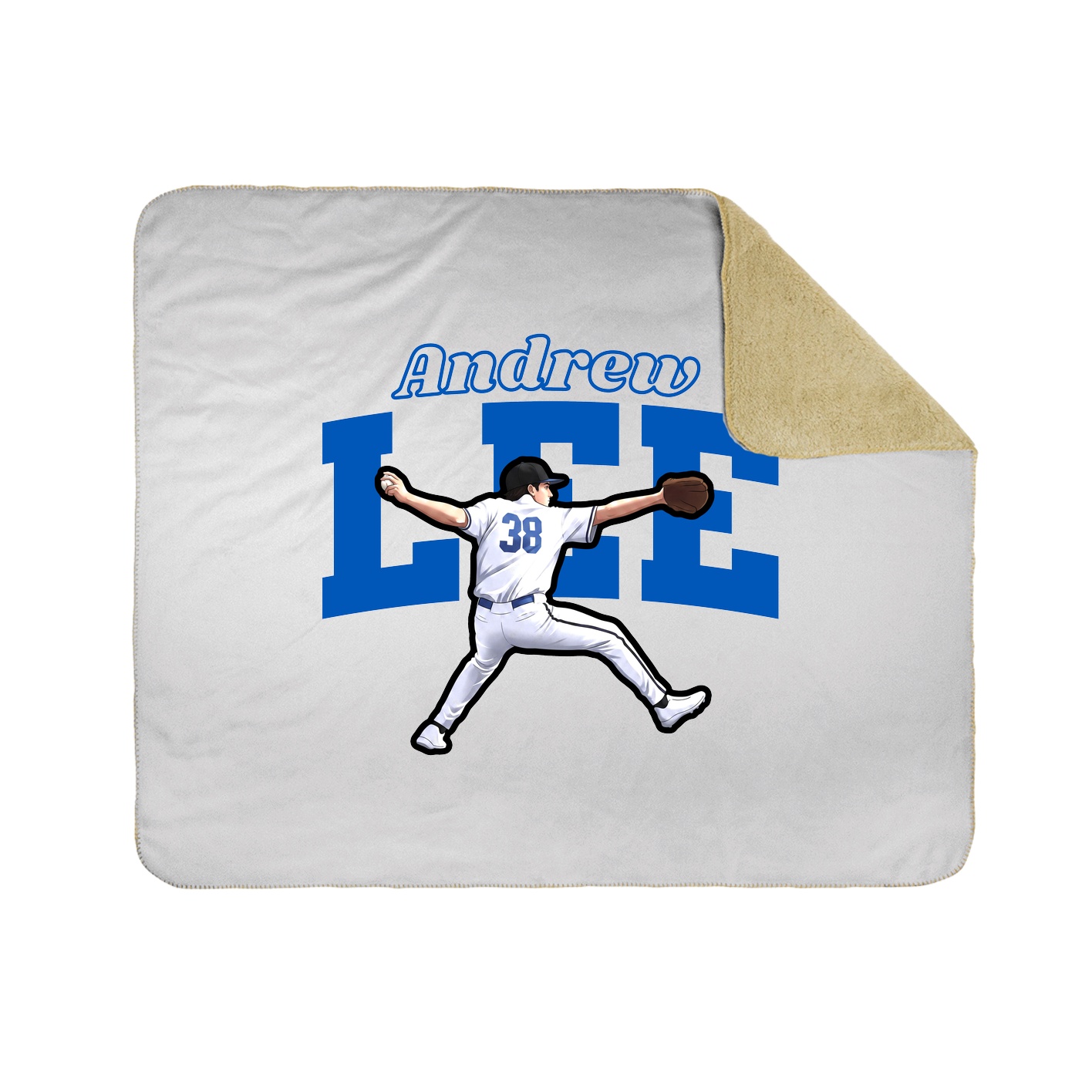 Throw Blanket — Name Arch in White