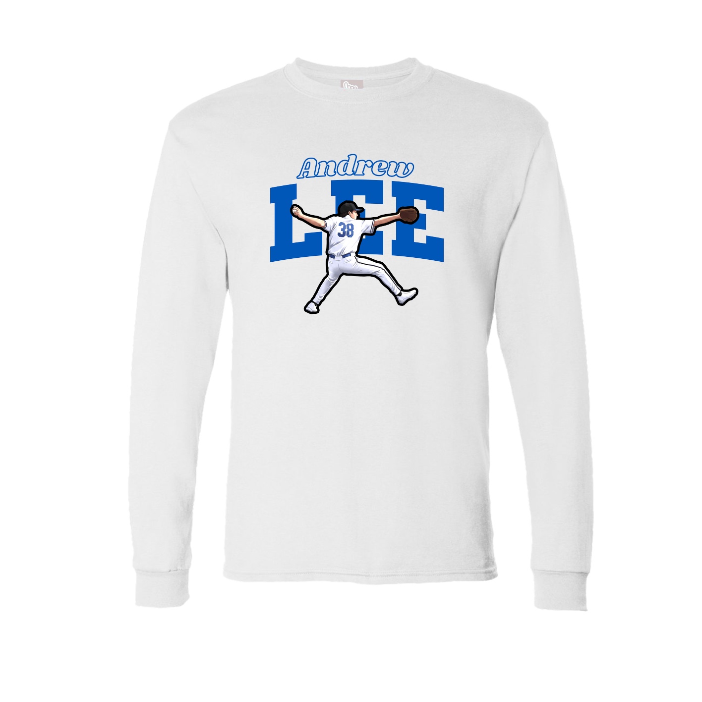 Long Sleeve Tee — Name Arch in White