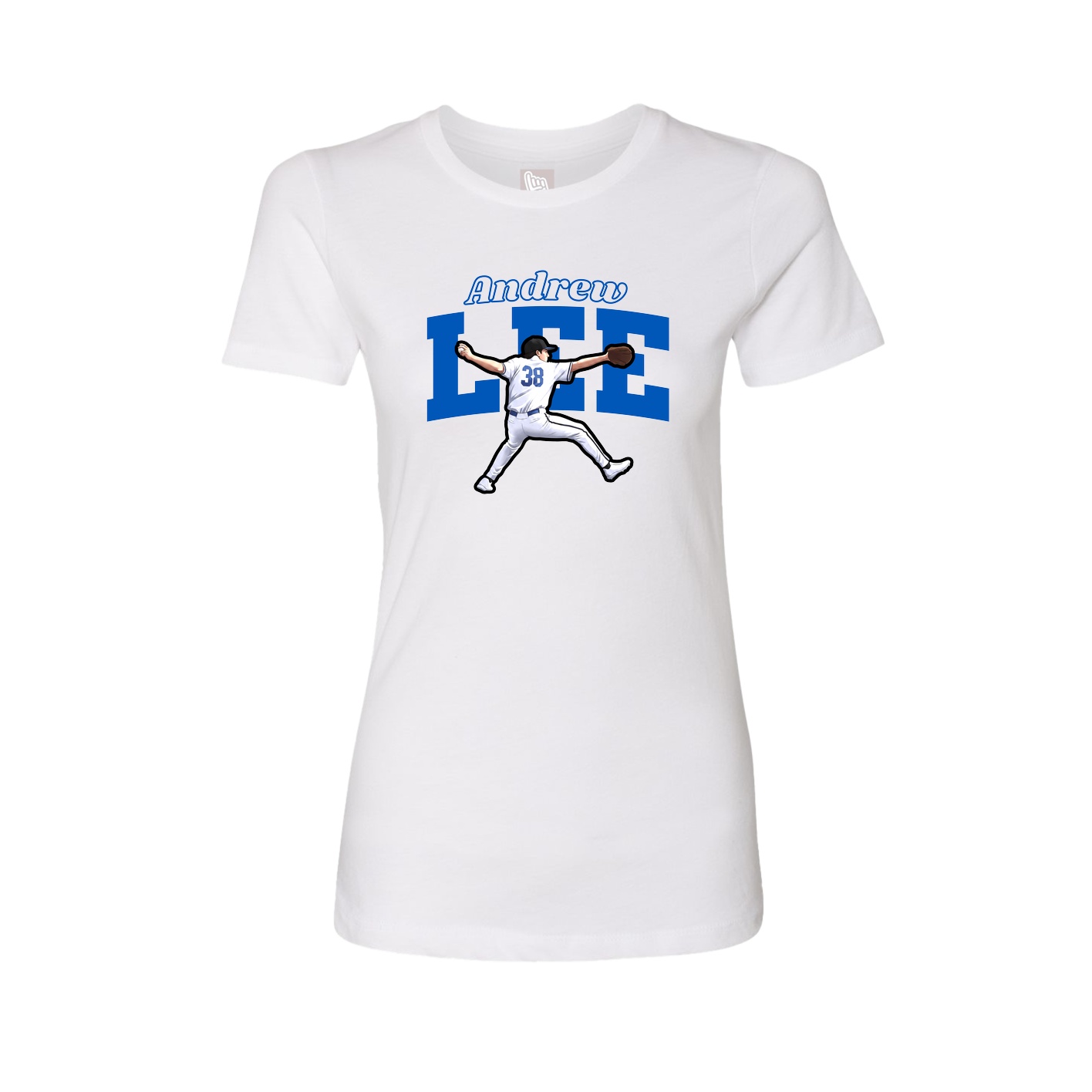 Fitted Women's Tee — Name Arch in White