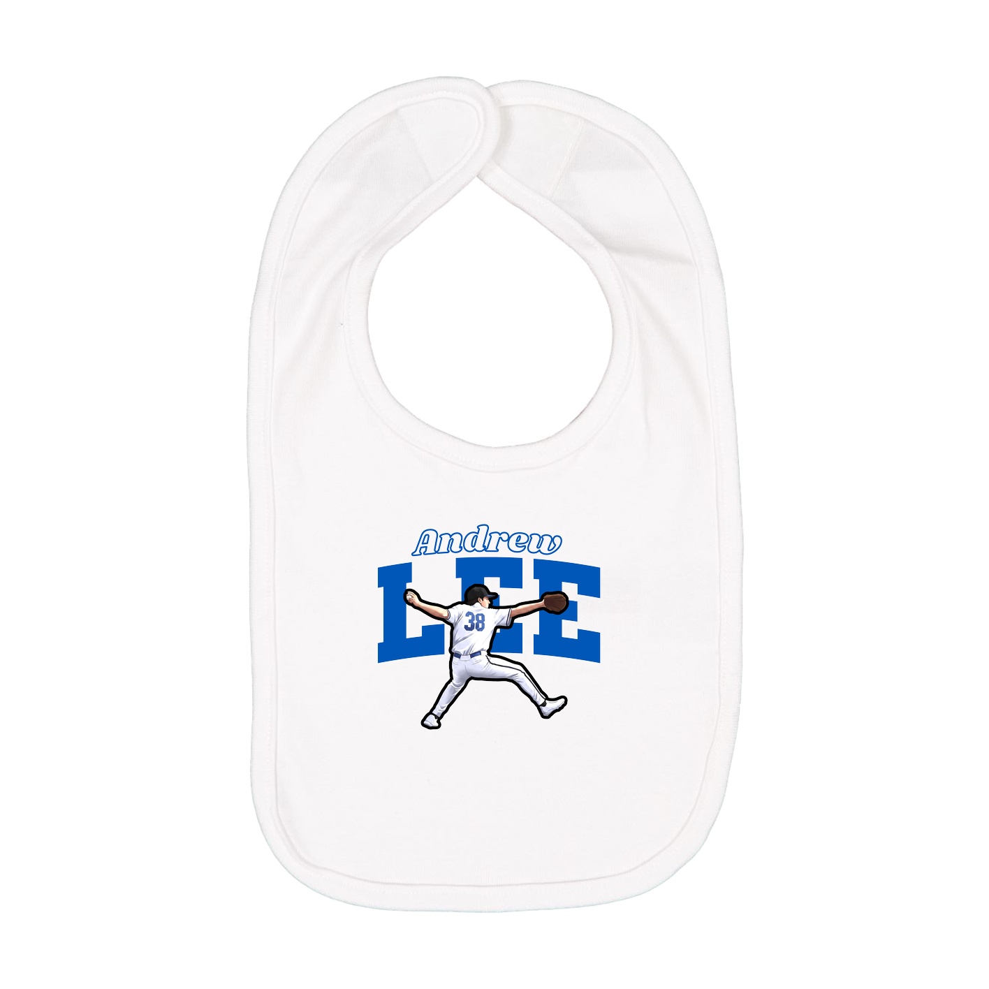 Infant Bib — Name Arch in White