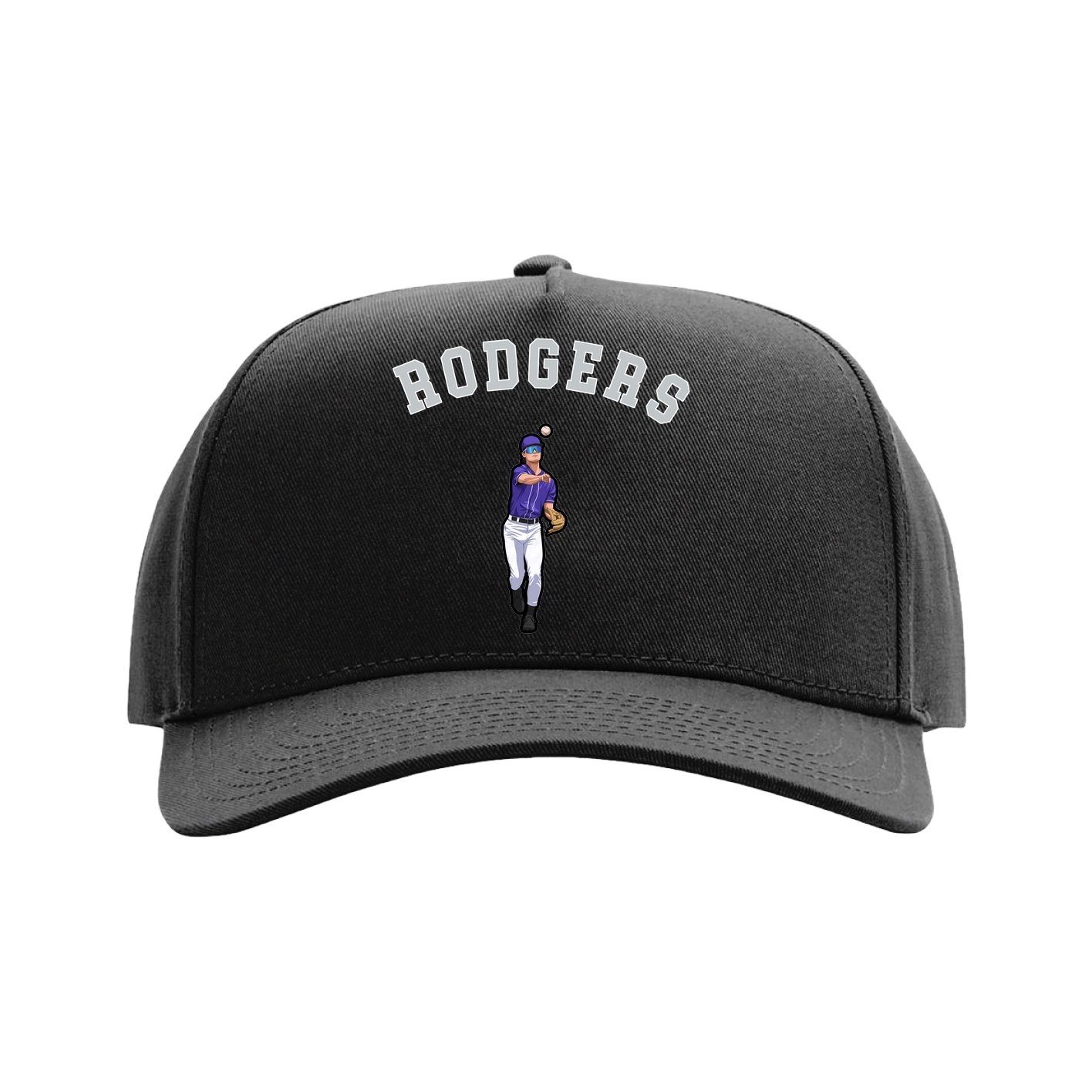 Full Fabric Five-Panel Champ Cap — Shirsey Arch in Black