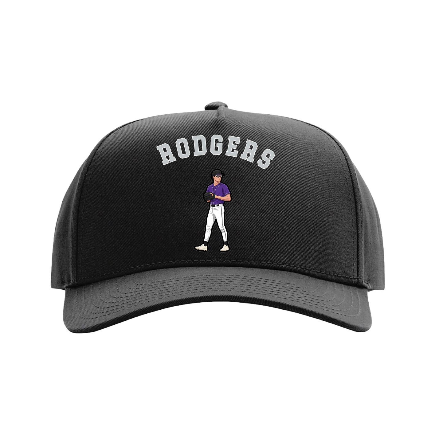 Full Fabric Five-Panel Champ Cap — Shirsey Arch in Black