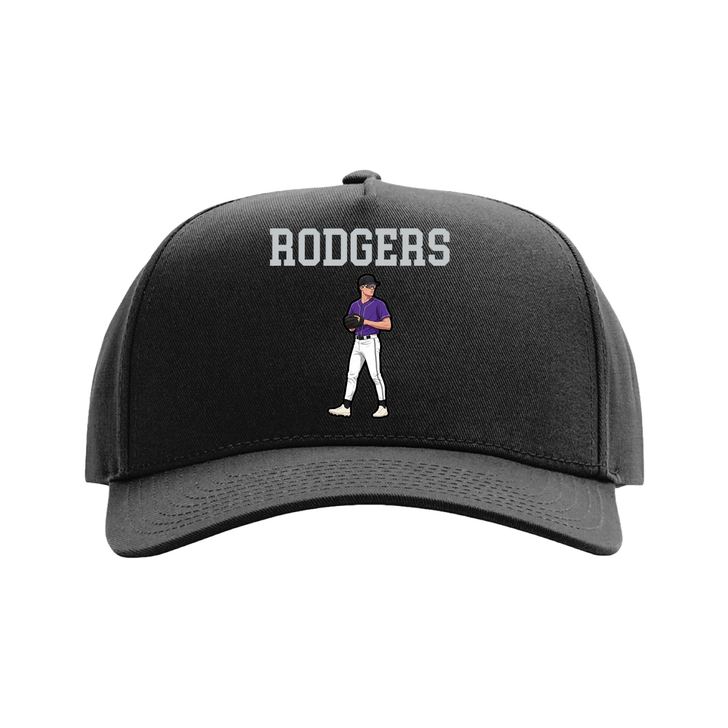 Full Fabric Five-Panel Champ Cap — Shirsey in Black